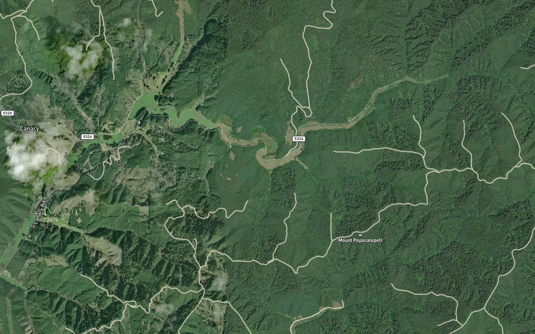 Satellite map of the Stokes Creek