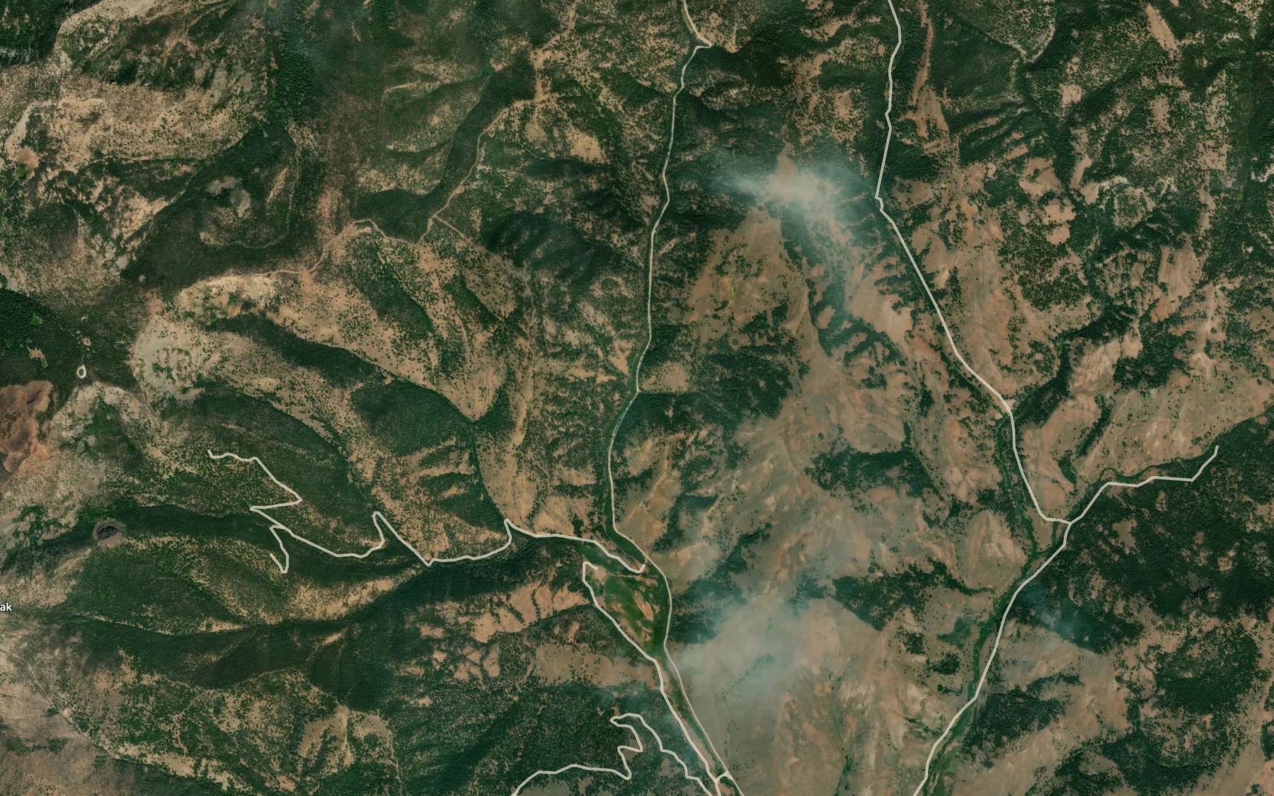 Satellite map of the Packer Basin Creek