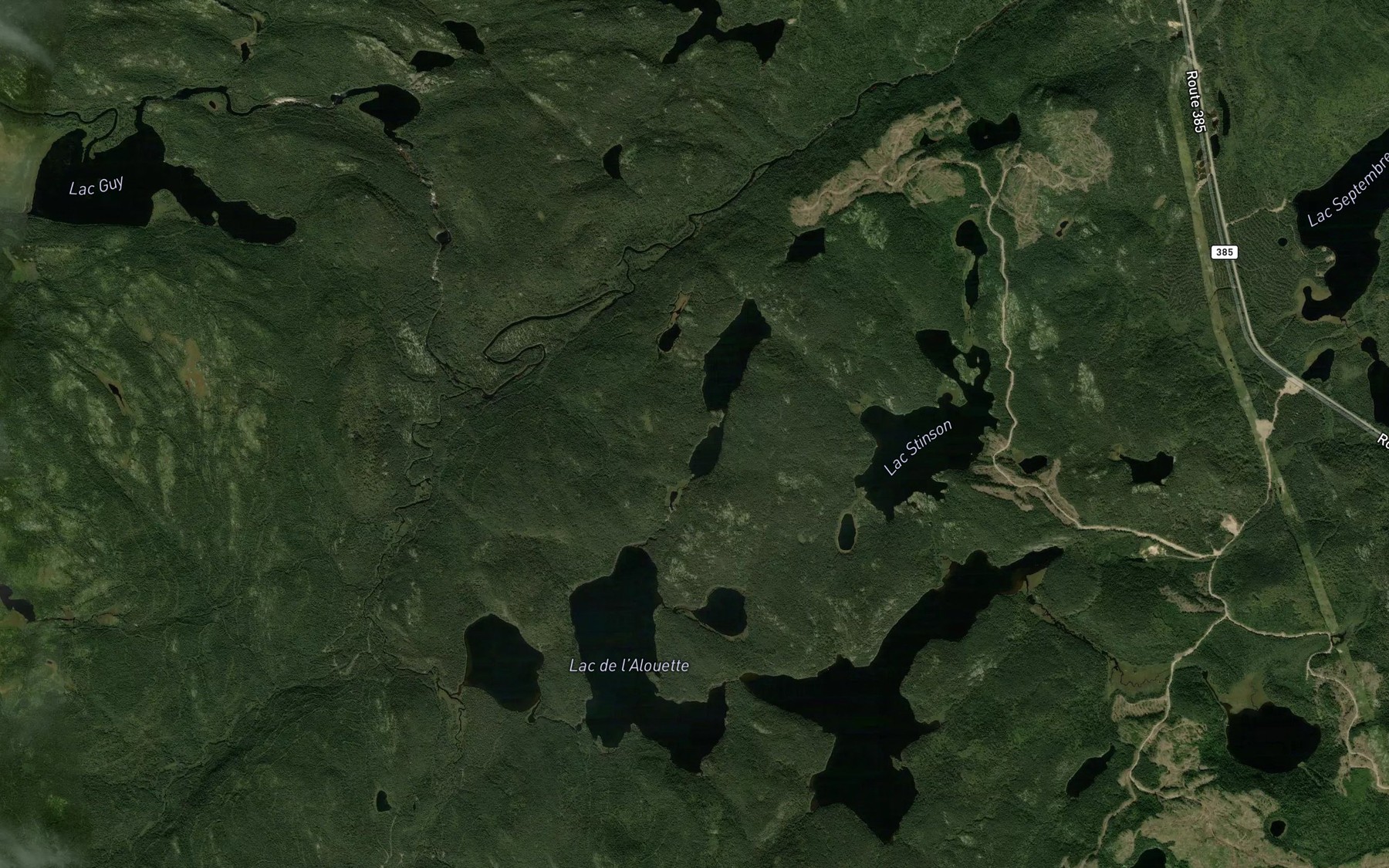 Satellite map of the Lac Pistache