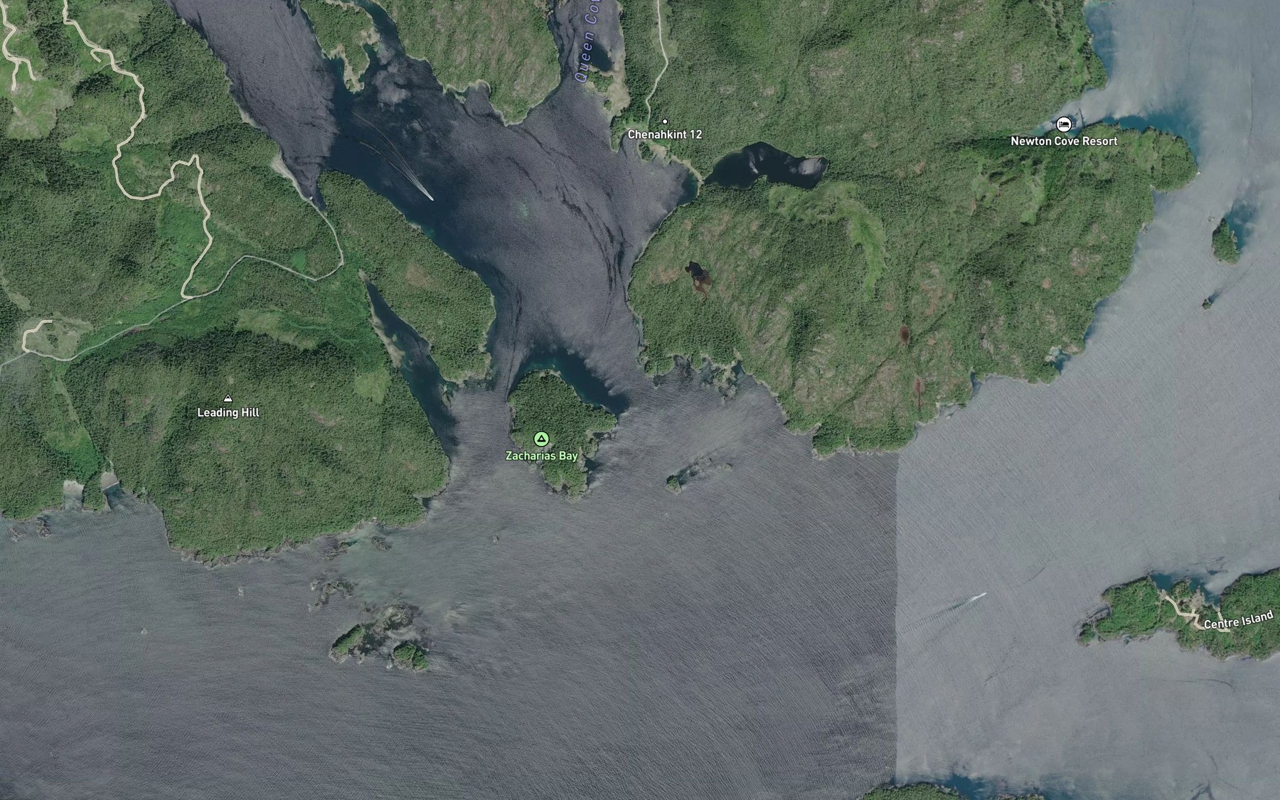 Satellite map of the Birthday Channel
