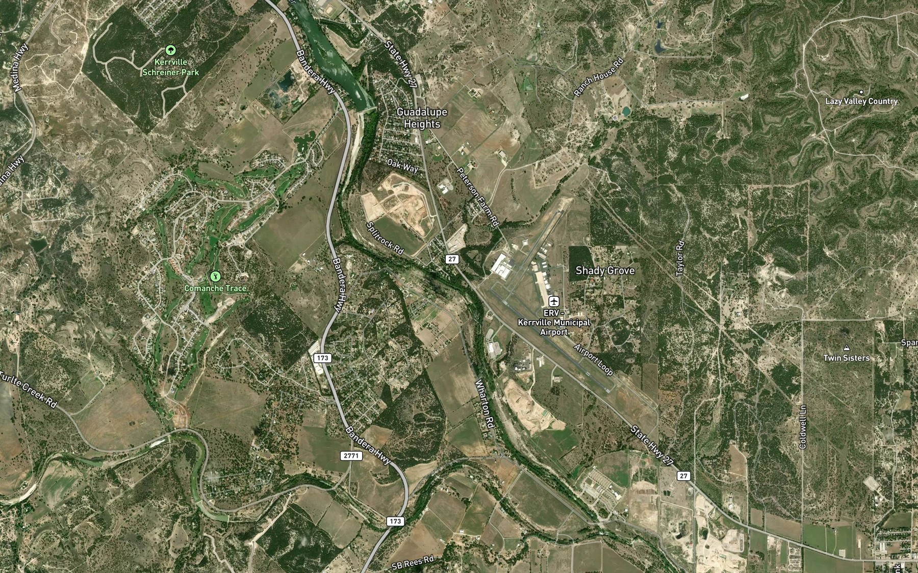 Satellite map of the Silver Creek