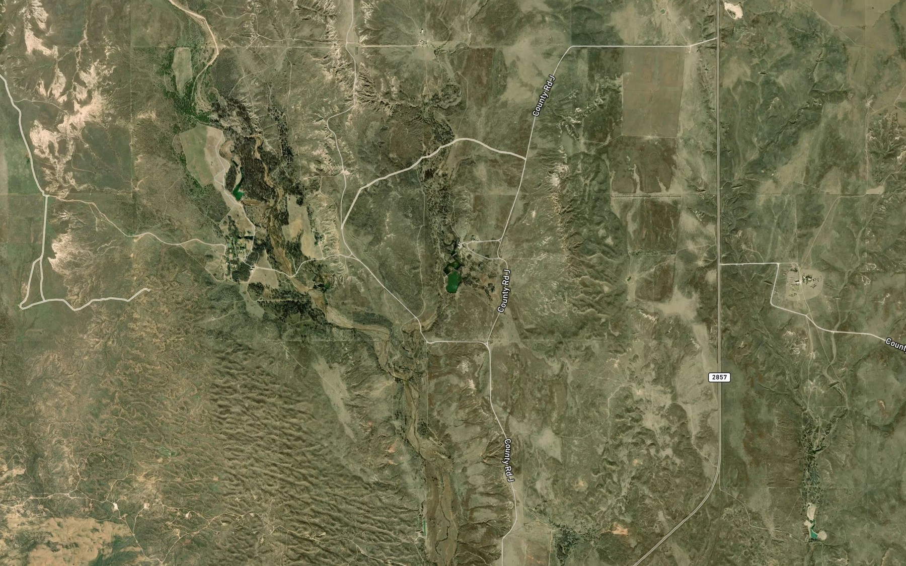 Satellite map of the Gething Lakes