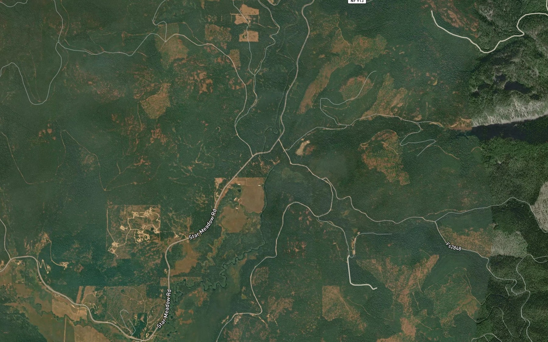 Satellite map of the Reid Creek