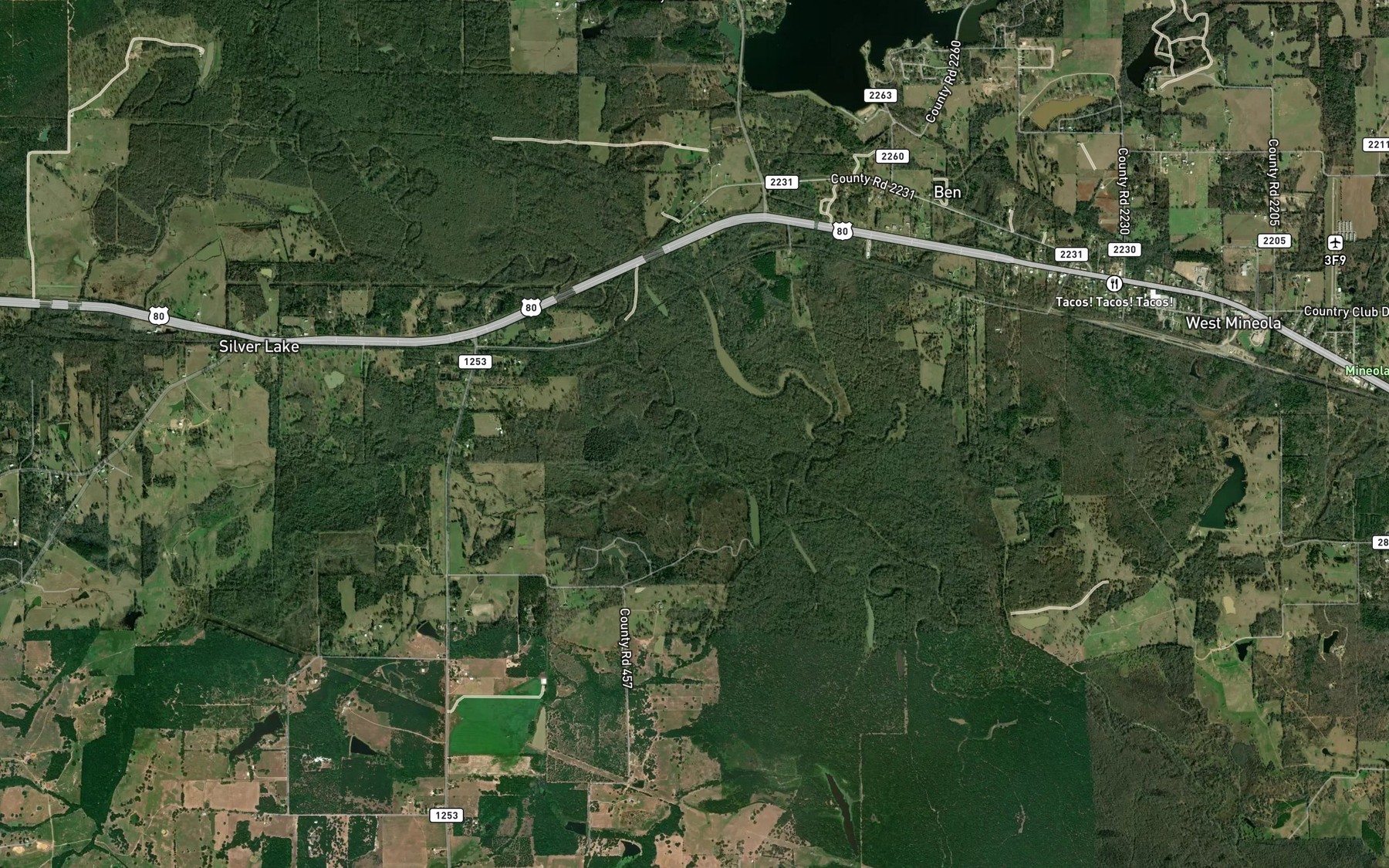 Satellite map of the Dry Creek