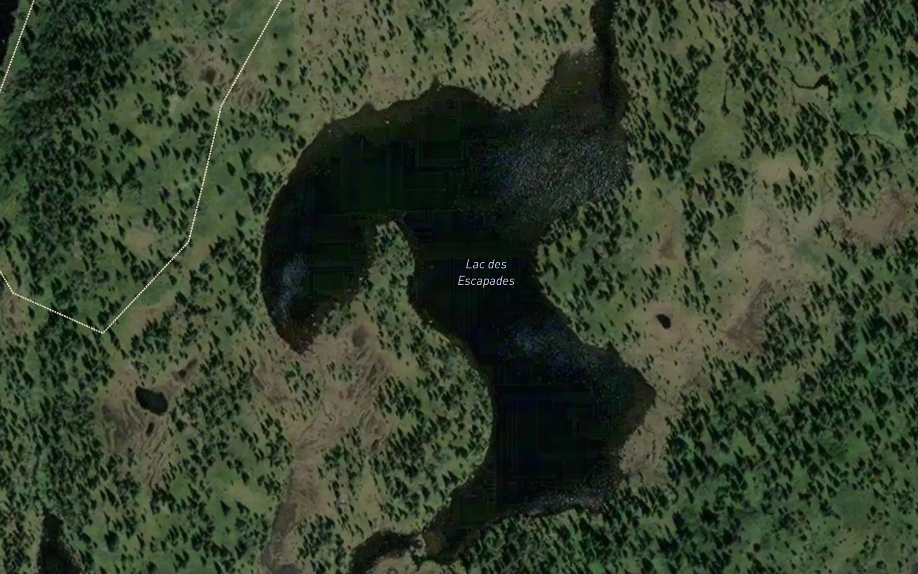 Satellite map of the Lac des Escapades