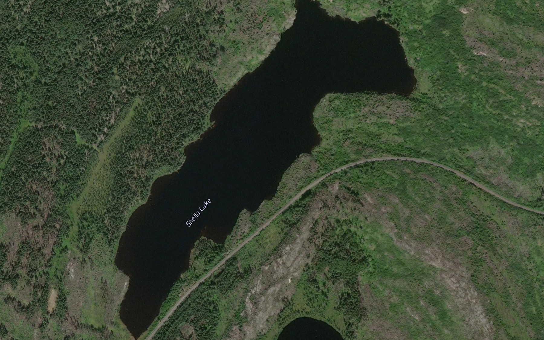 Satellite map of the Sheila Lake