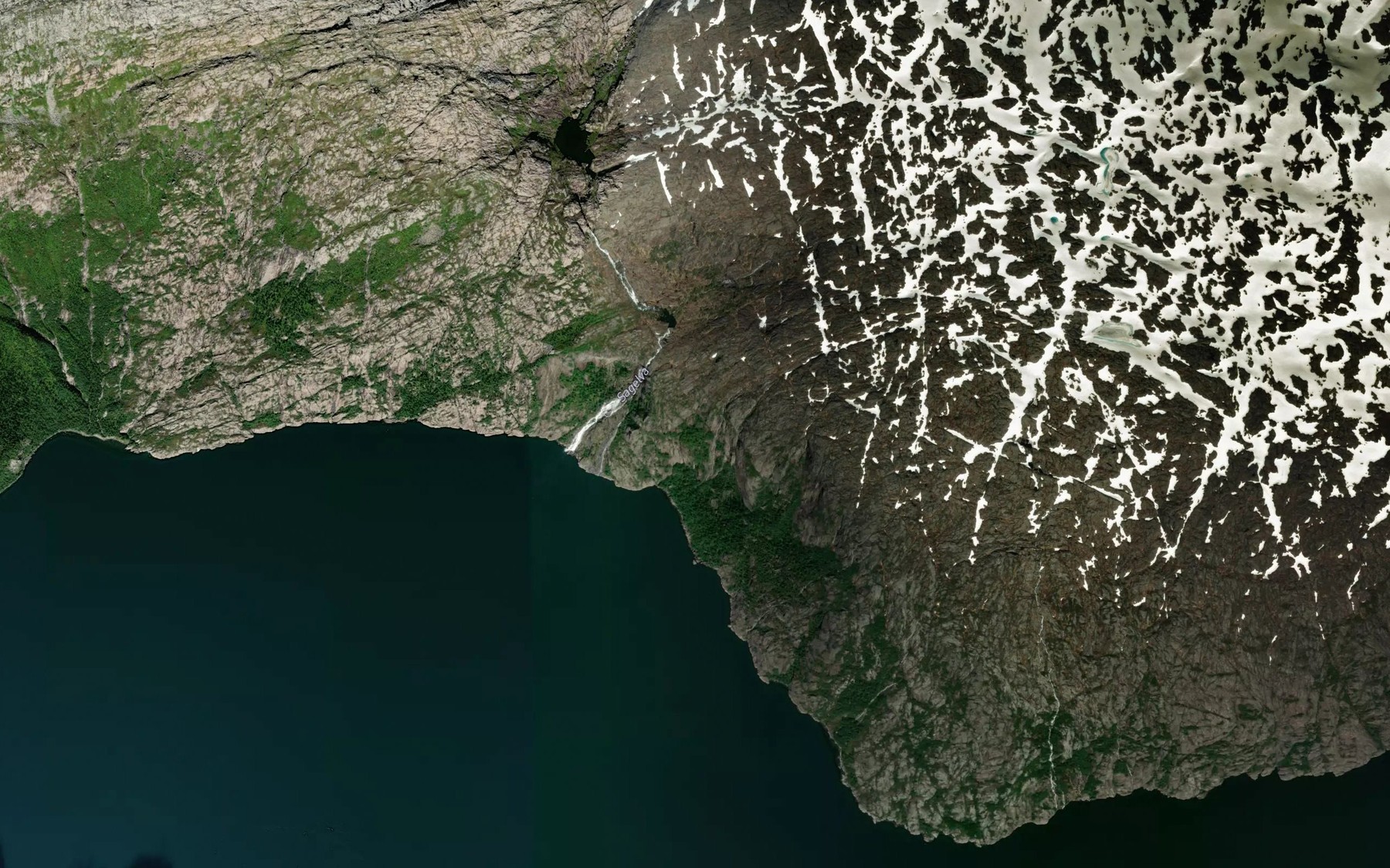 Satellite map of the Sagelva