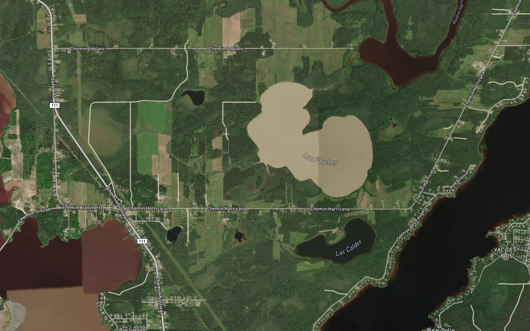Satellite map of the Ruisseau Saint-Pierre