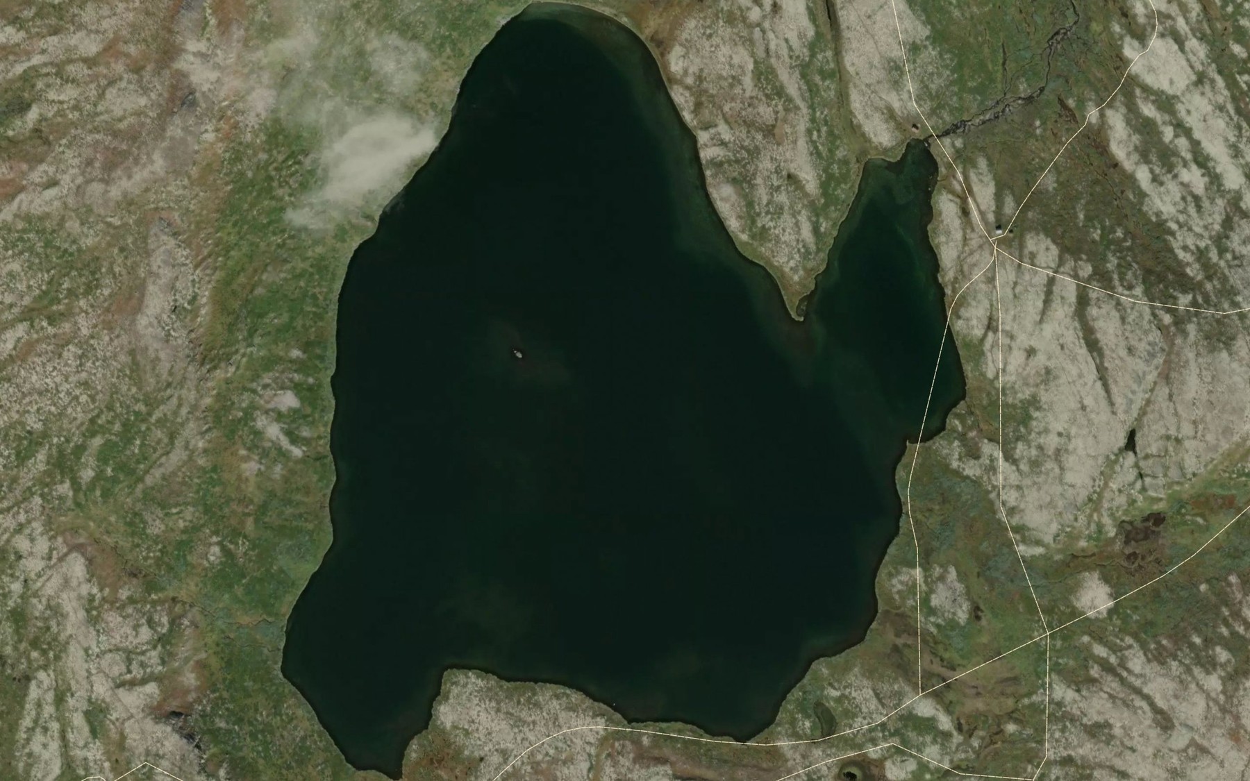 Satellite map of the Megrunntjernet,ovre