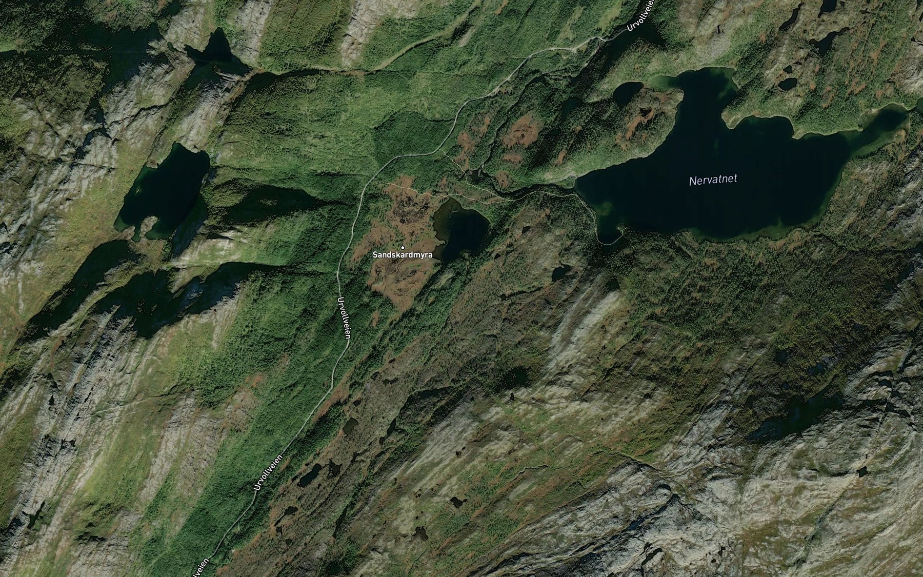 Satellite map of the Tjonnbotn