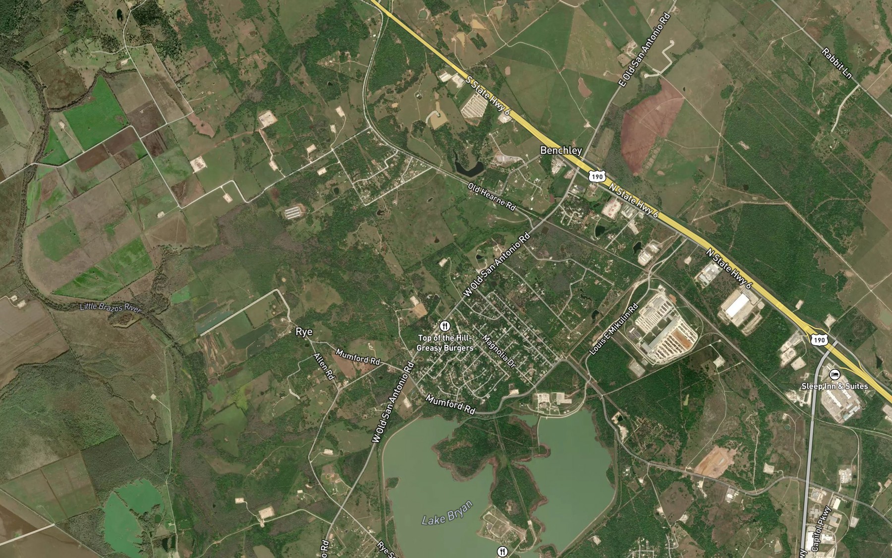 Satellite map of the Elm Creek