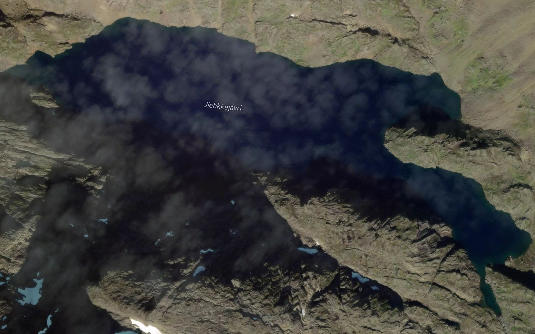 Satellite map of the Jiekkejavri