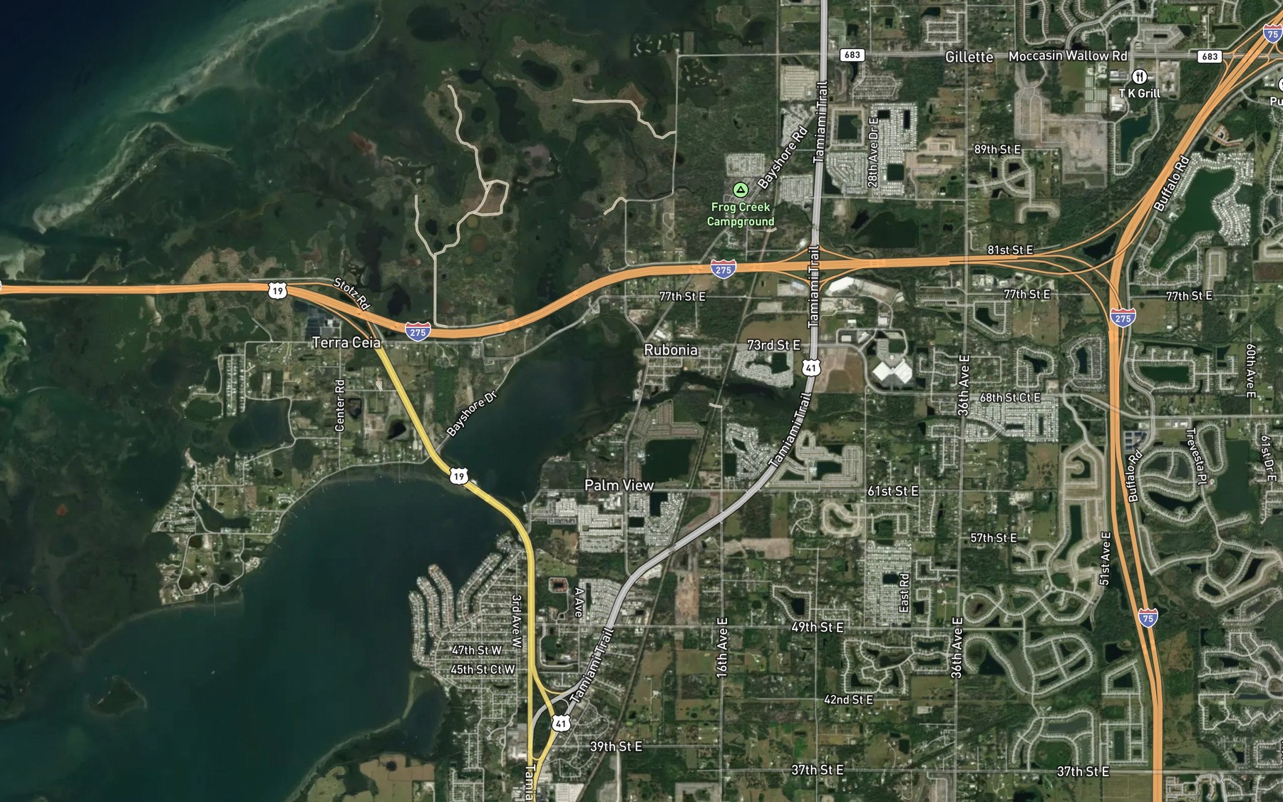 Satellite map of the McMullen Creek