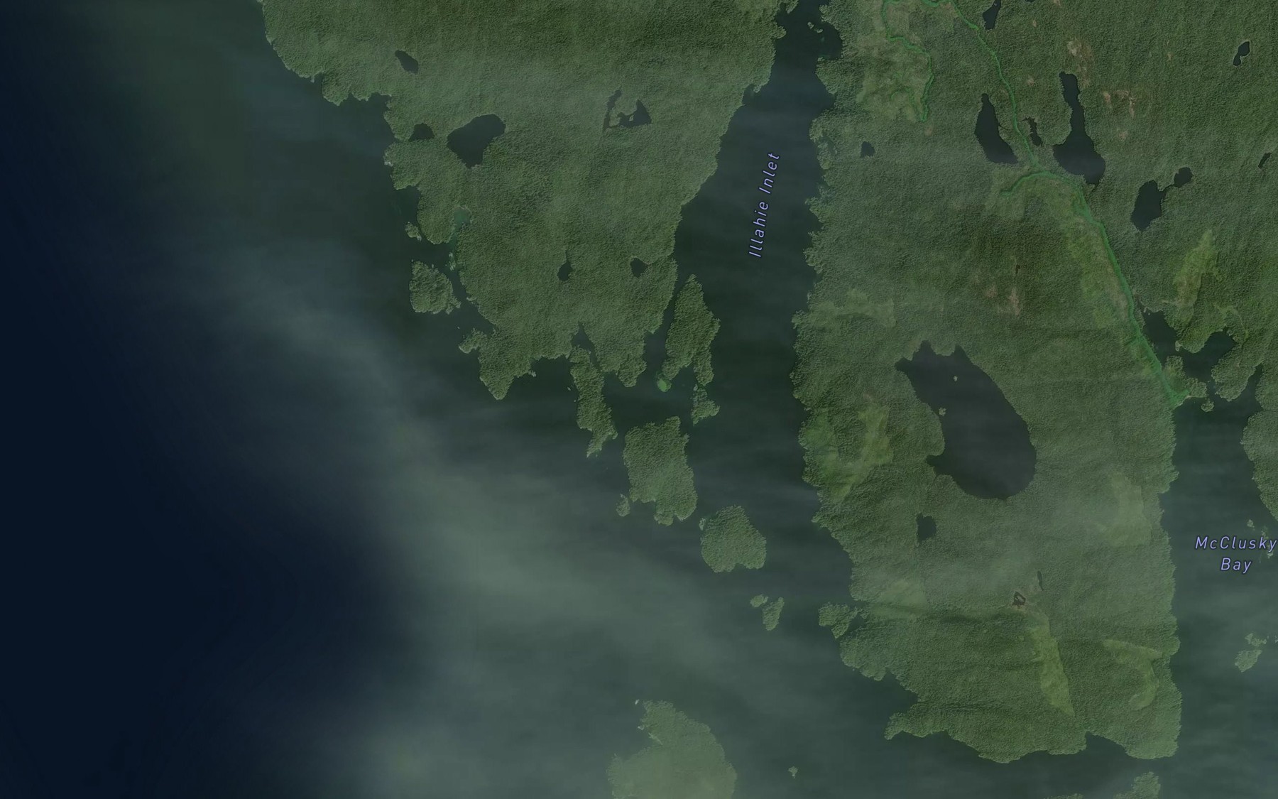 Satellite map of the Green Island Anchorage