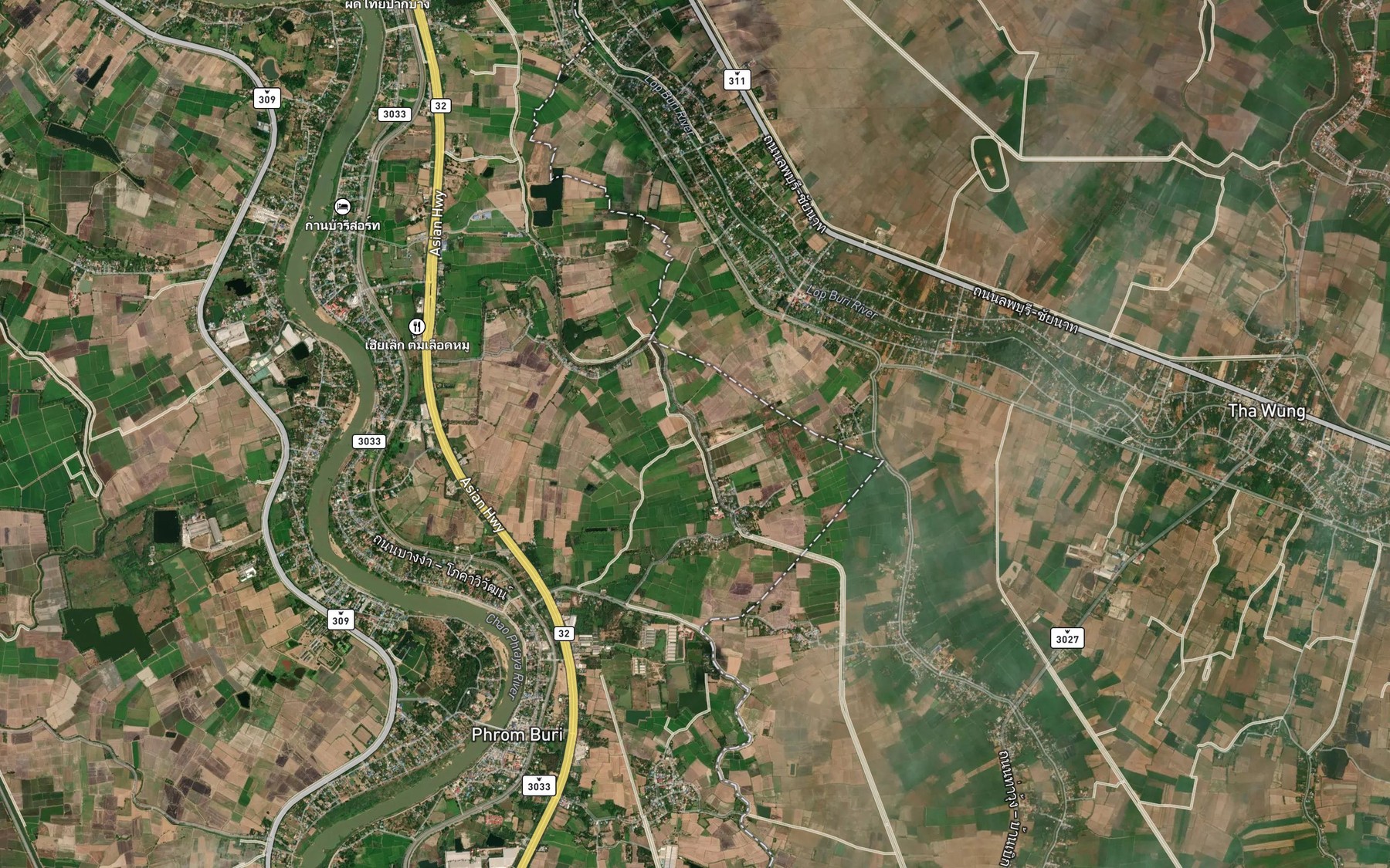 Satellite map of the Khlong Bang Chan