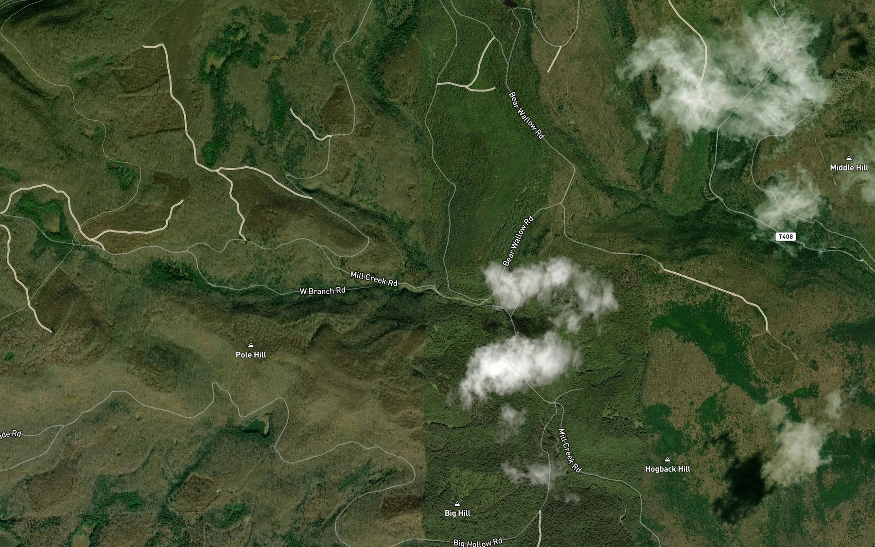 Satellite map of the Middle Branch Mill Creek