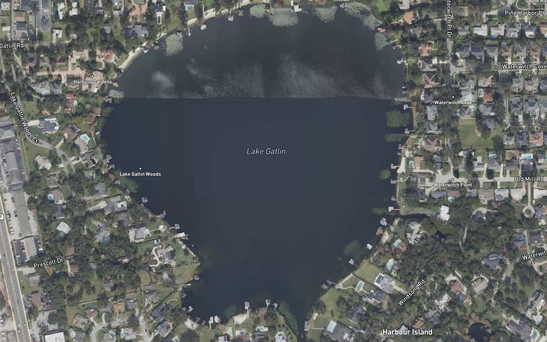 Satellite map of the Lake Gatlin