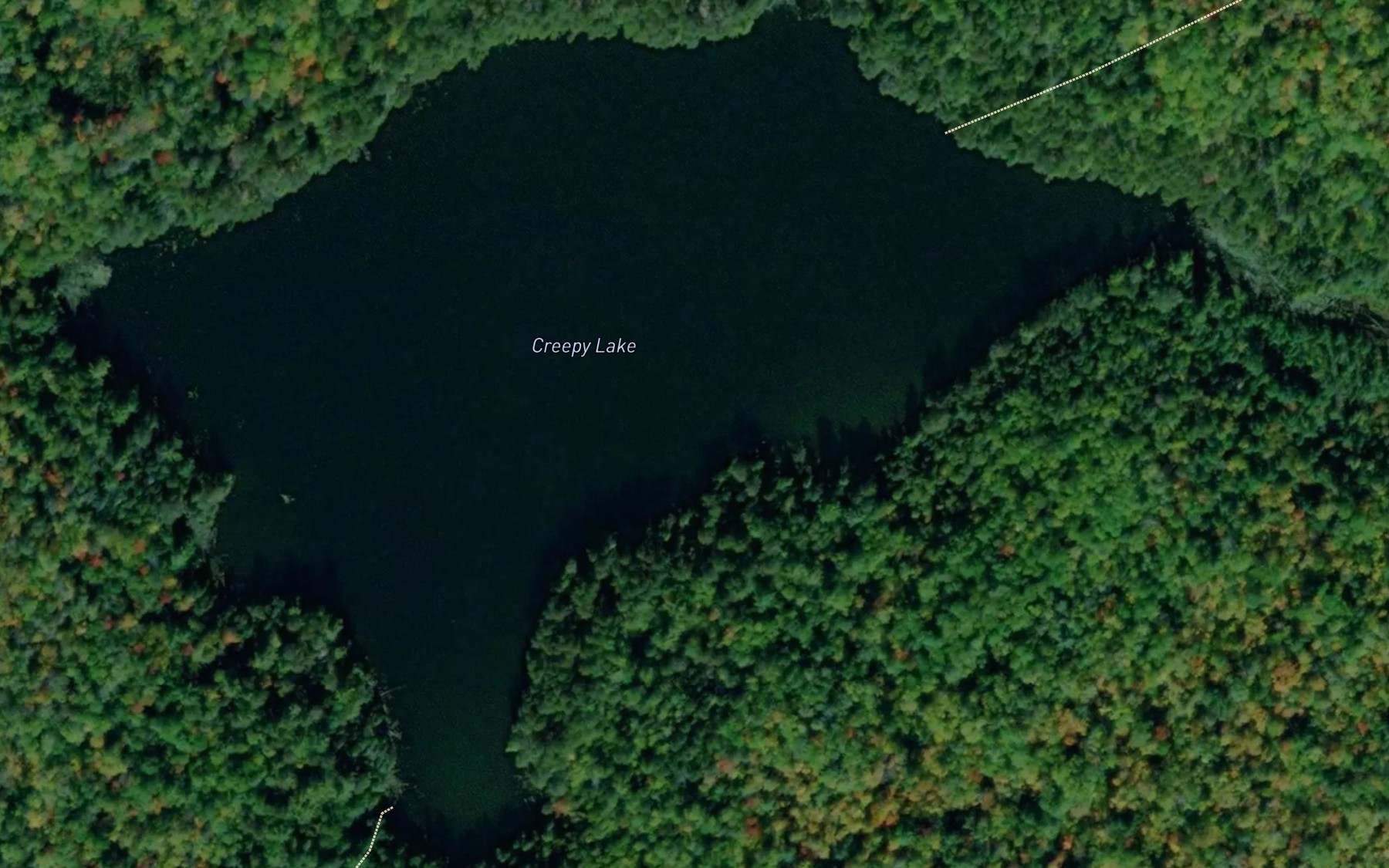 Satellite map of the Creepy Lake