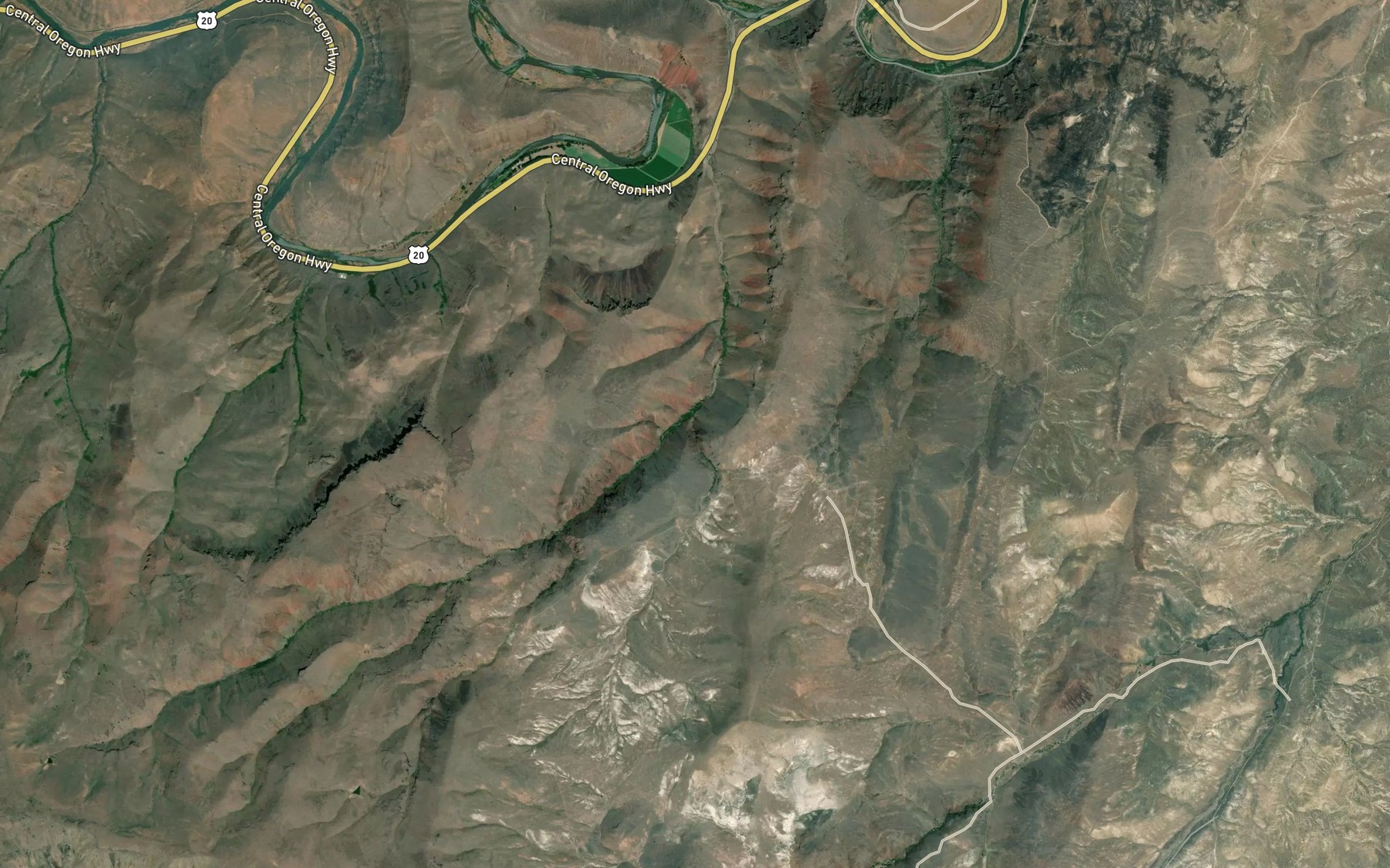 Satellite map of the Simmons Gulch Spring