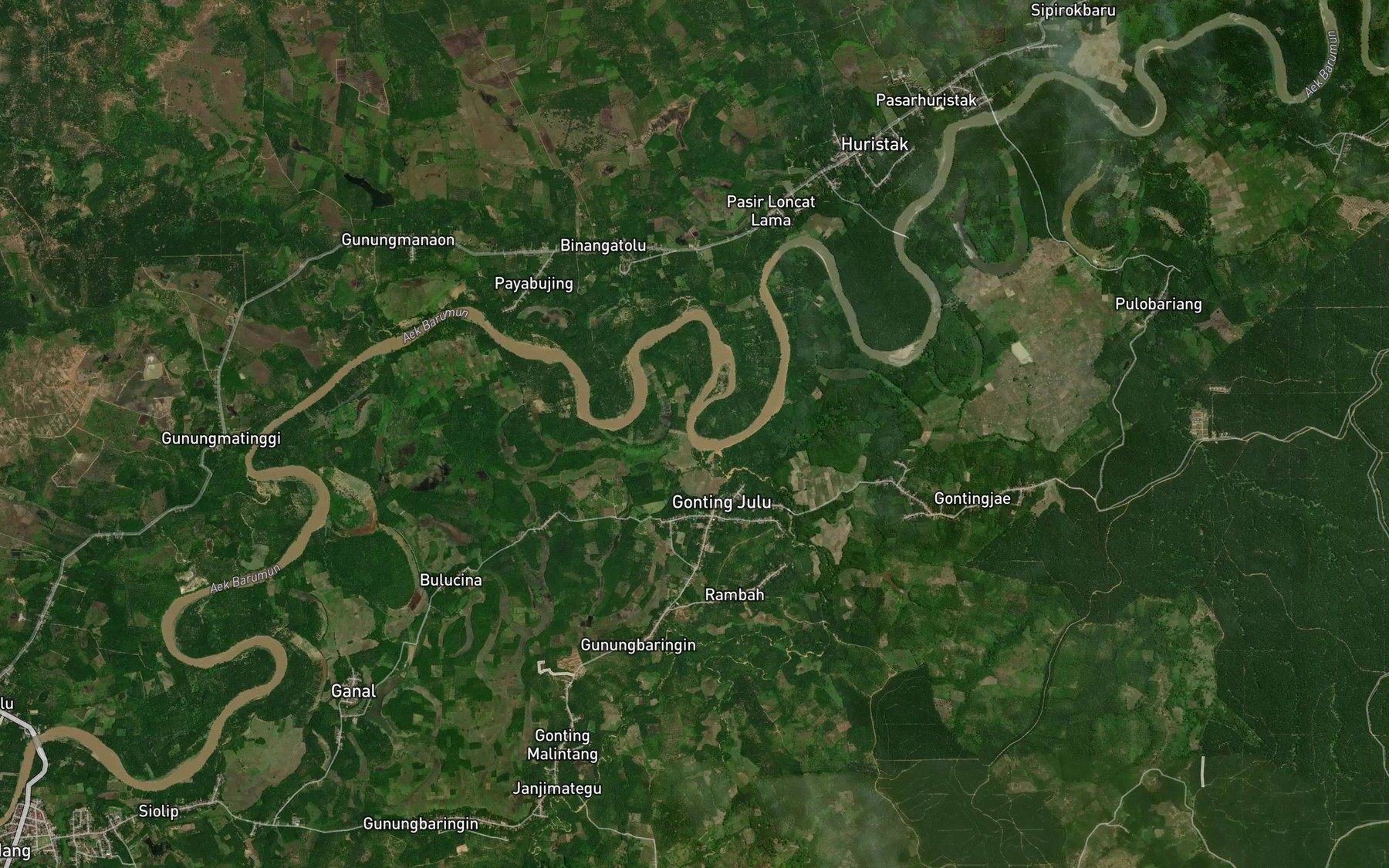 Satellite map of the Aek Ela