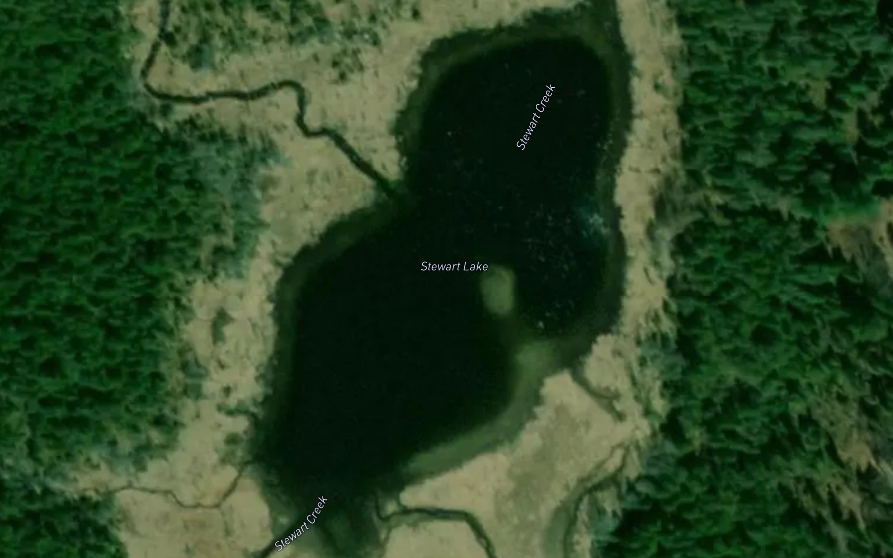 Satellite map of the Stewart Lake