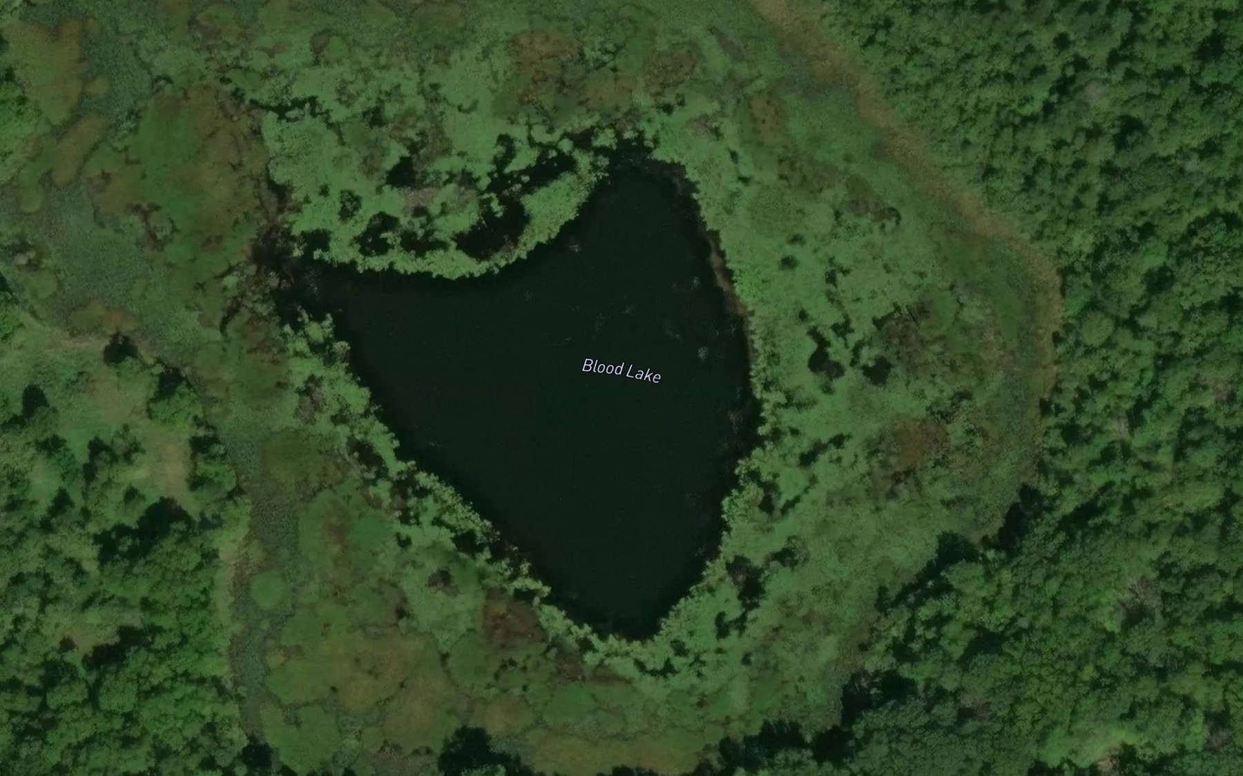 Satellite map of the Blood Lake
