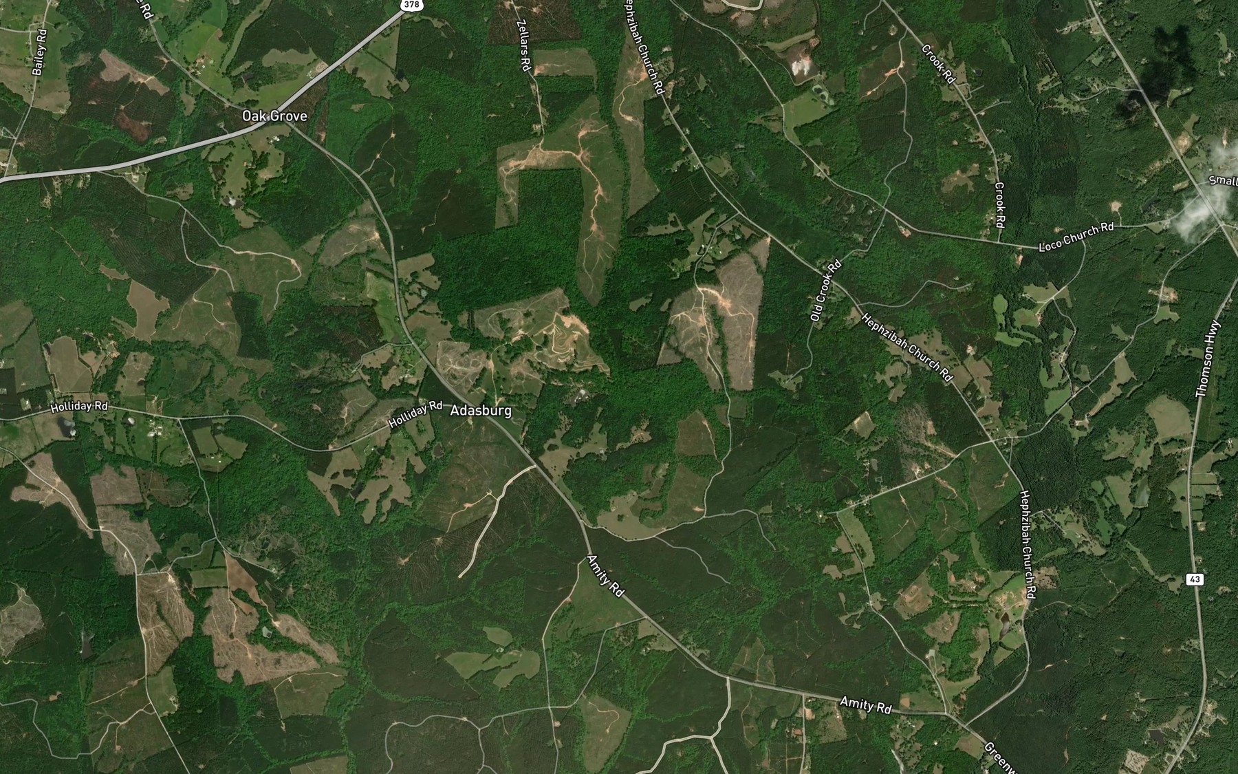 Satellite map of the Jocko Creek