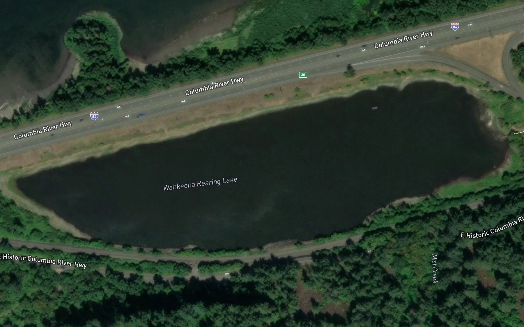 Satellite map of the Wahkeena Rearing Lake