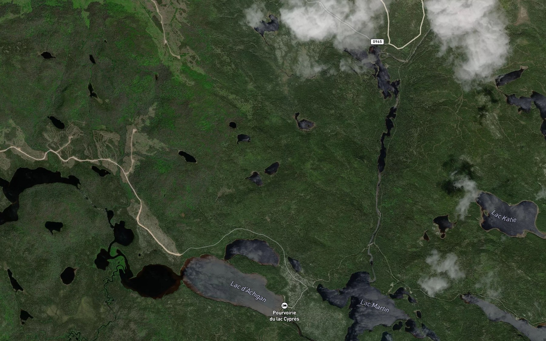 Satellite map of the Lac de la Nonne