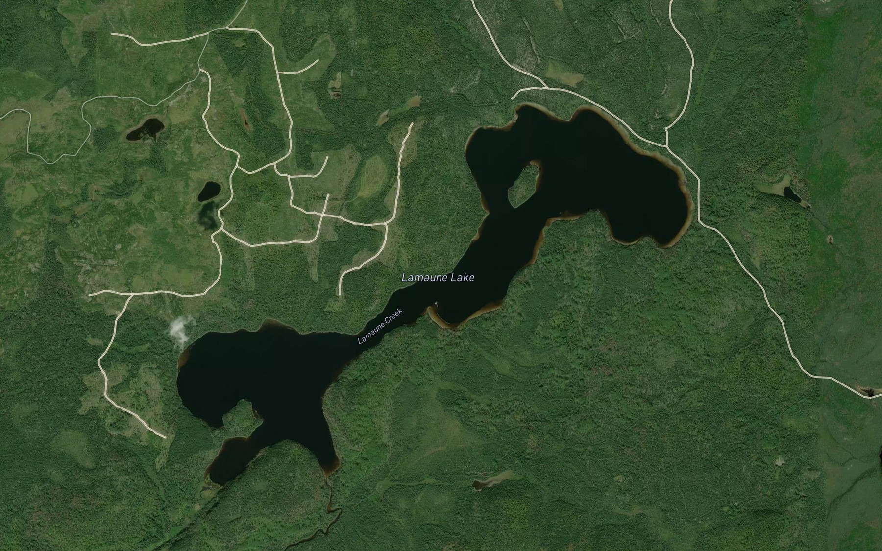 Satellite map of the Lamaune Lake