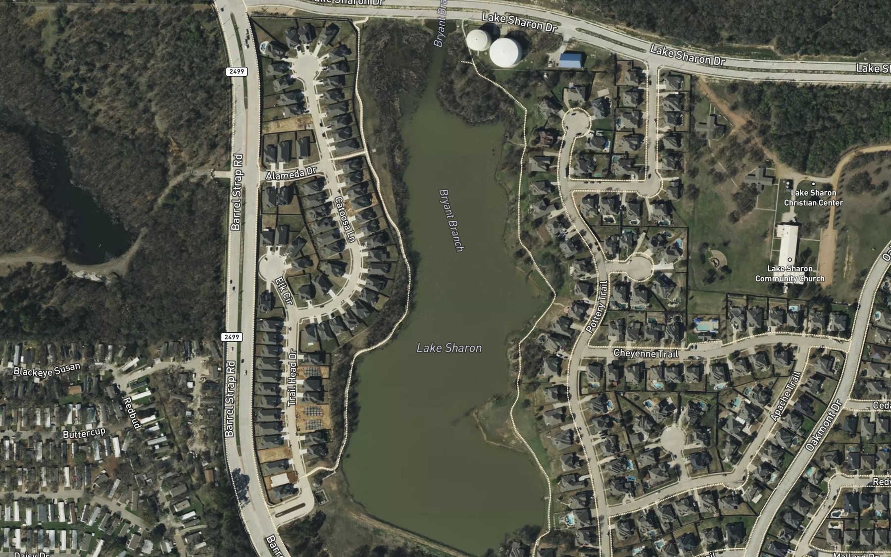 Satellite map of the Sharon Lake