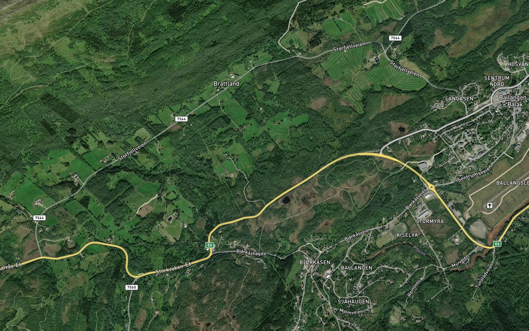 Satellite map of the Djupaa