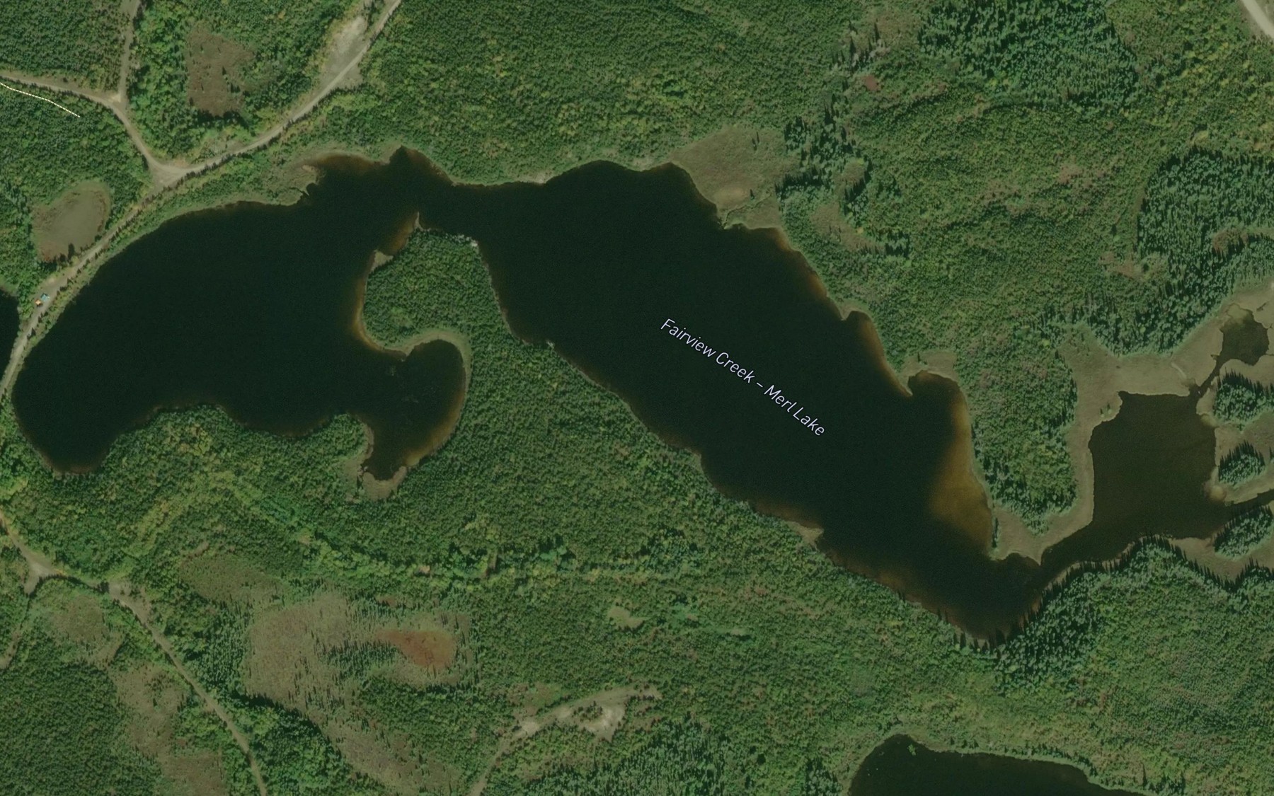 Satellite map of the Merl Lake