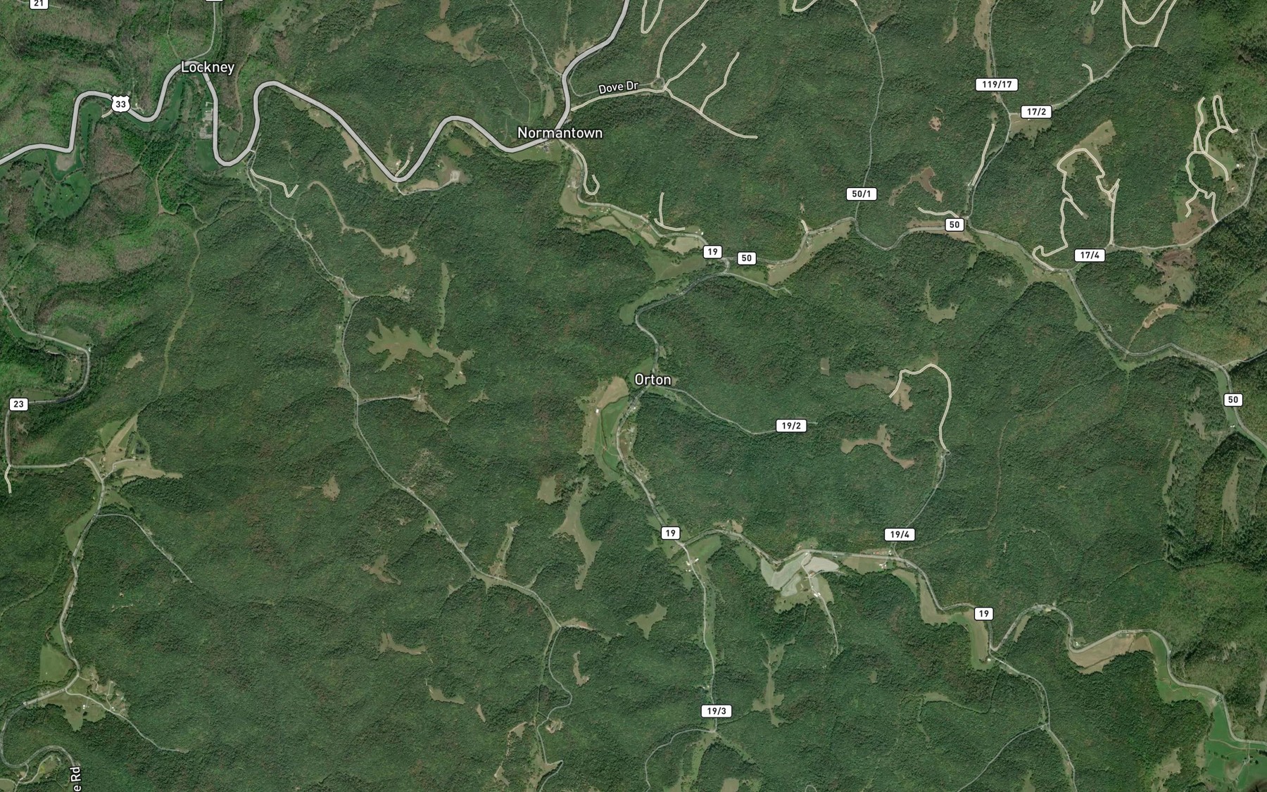 Satellite map of the Eliza Run