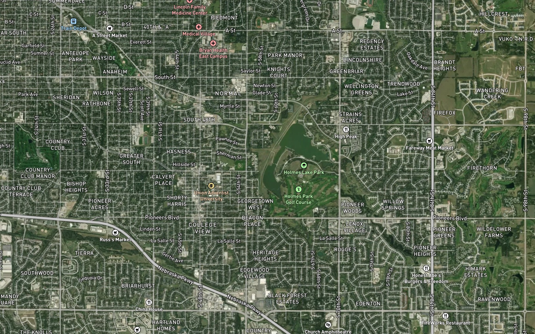Satellite map of the Spot 2