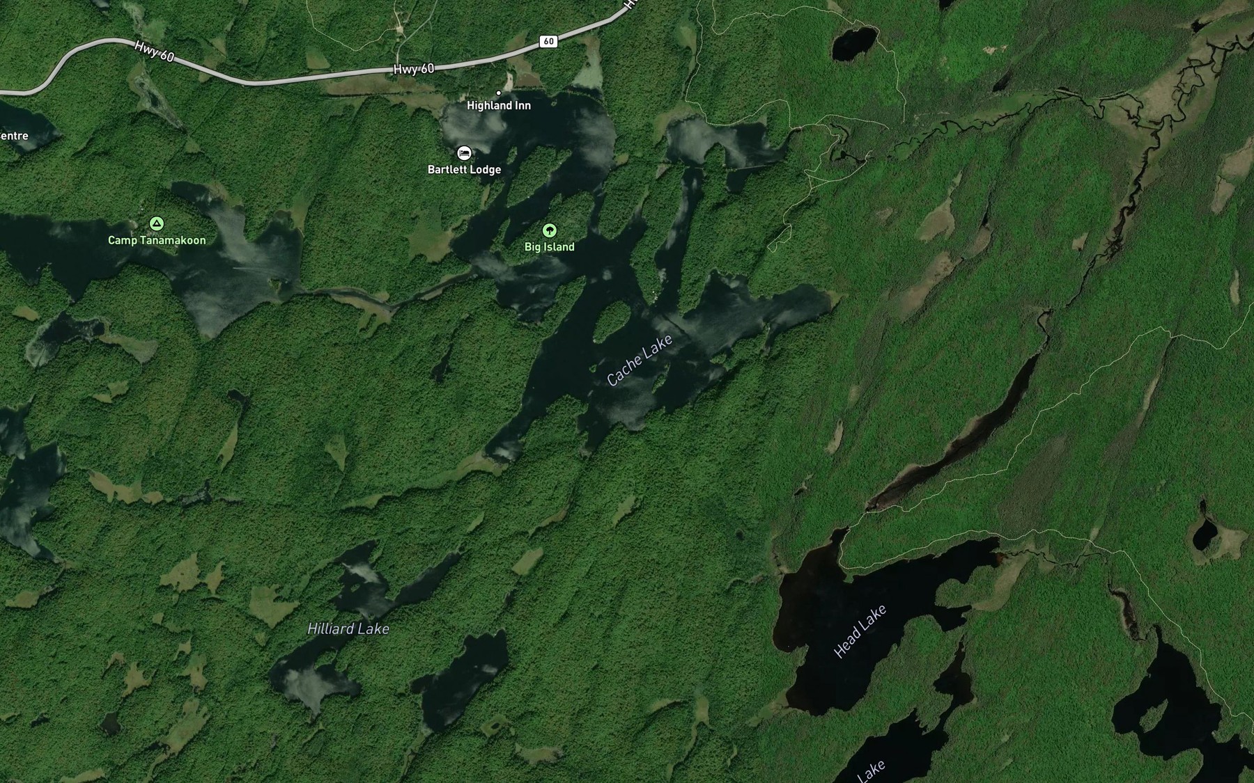 Satellite map of the Delano Creek