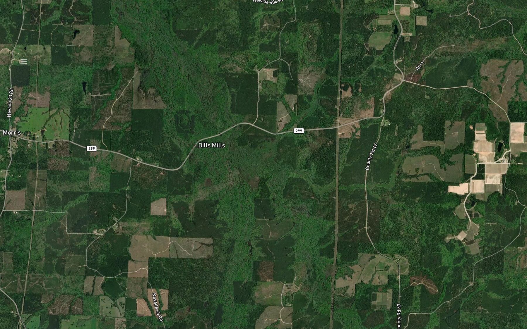 Satellite map of the Cypress Creek