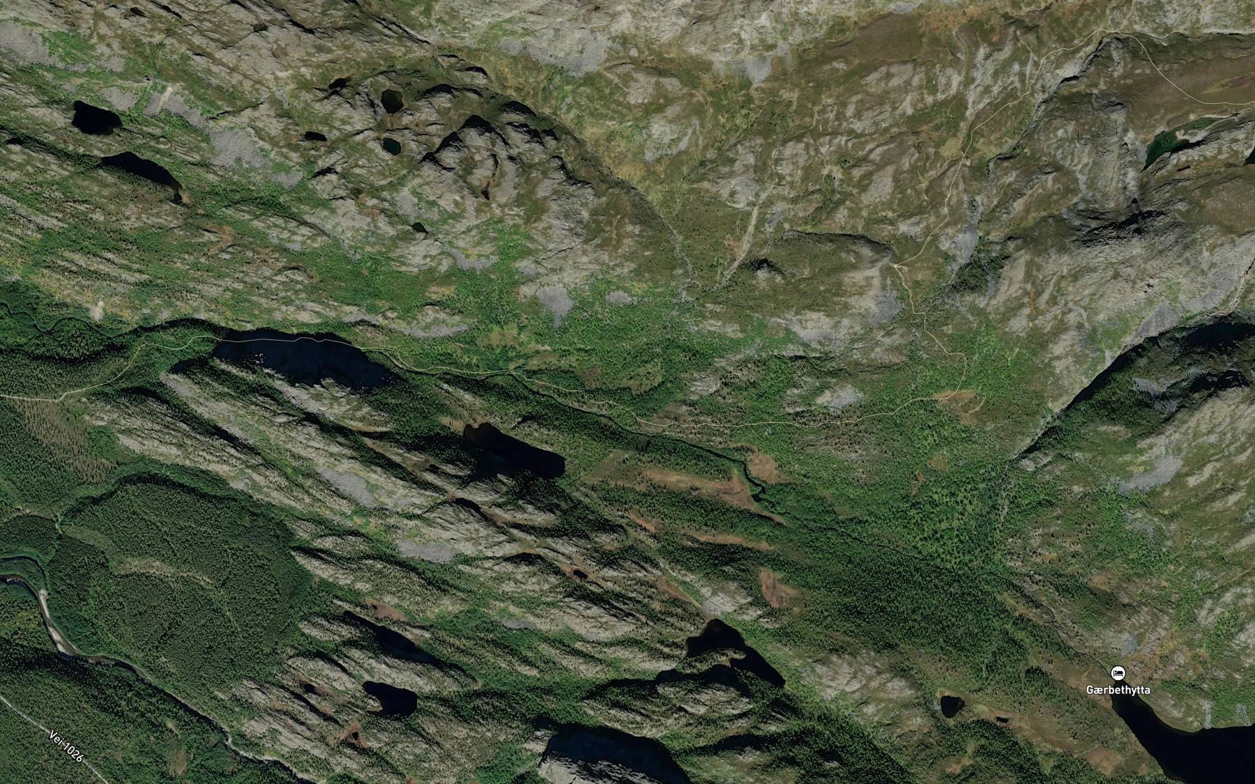 Satellite map of the Ruossabekken