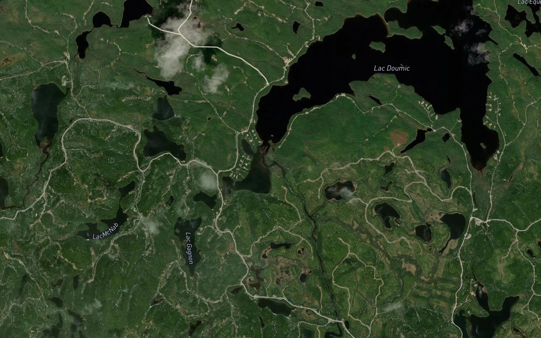 Satellite map of the Riviere a la Cruche