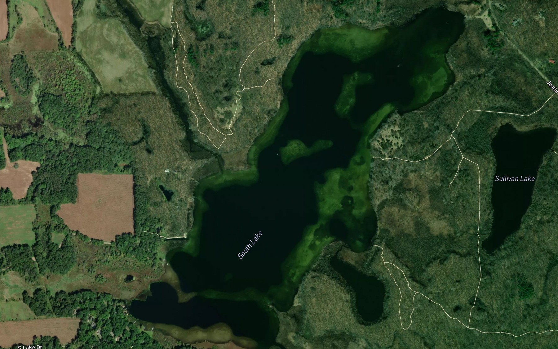 Satellite map of the South Lake