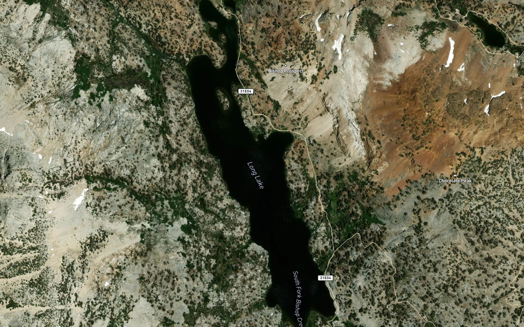 Satellite map of the Long Lake