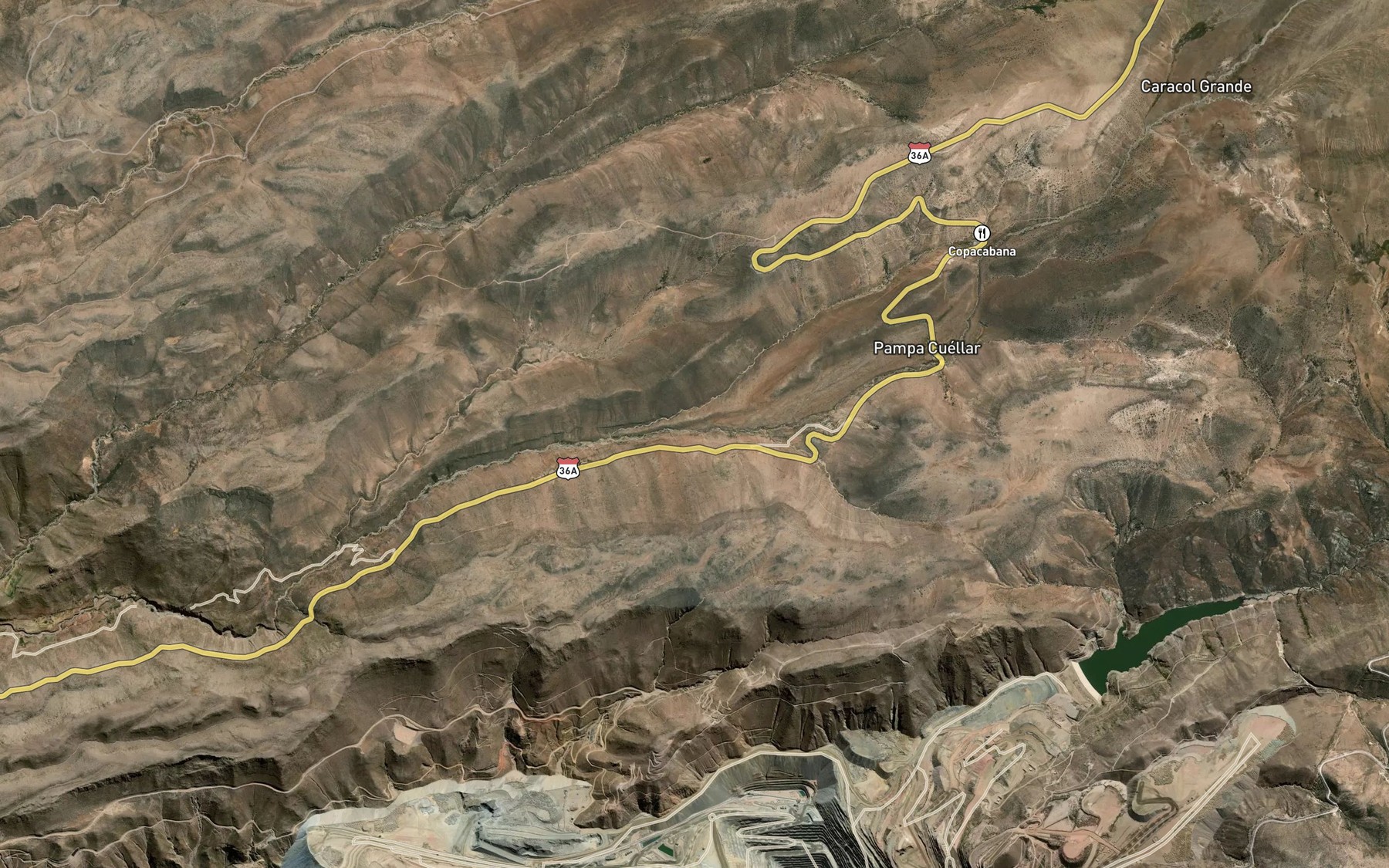 Satellite map of the Quebrada Chujulay