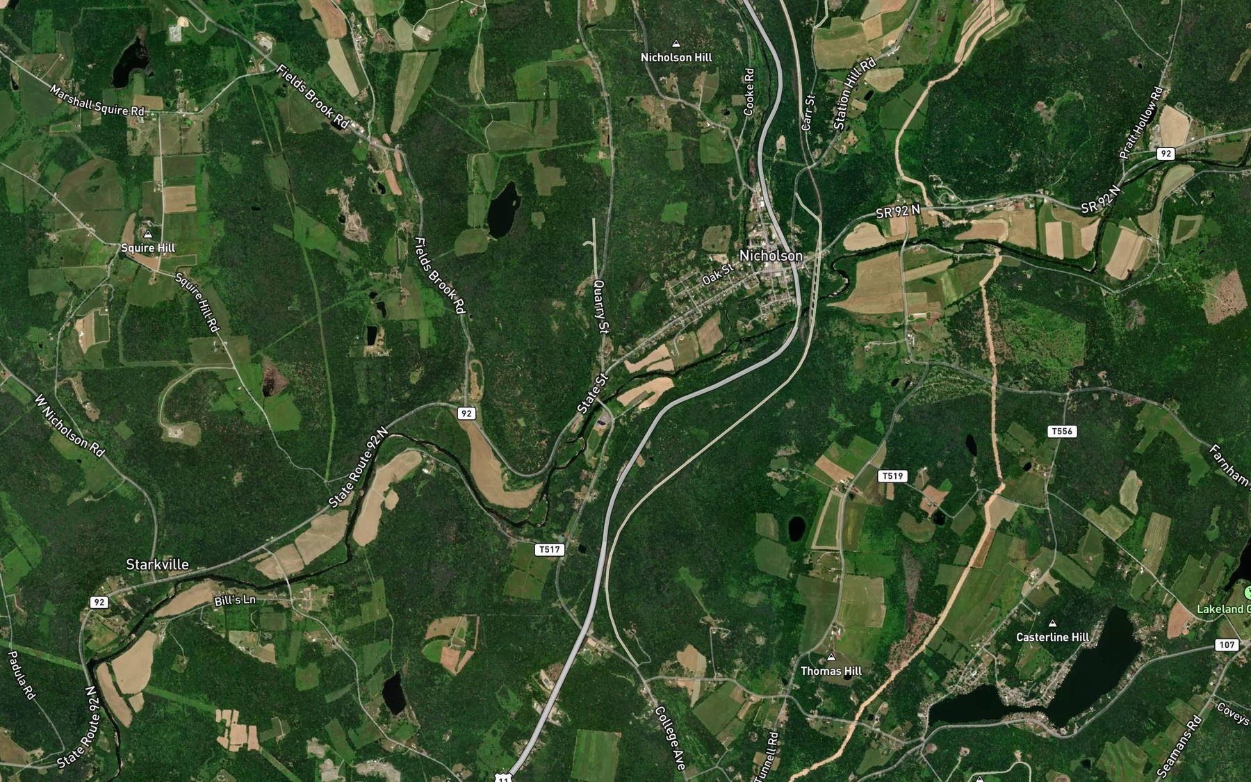 Satellite map of the Horton Creek