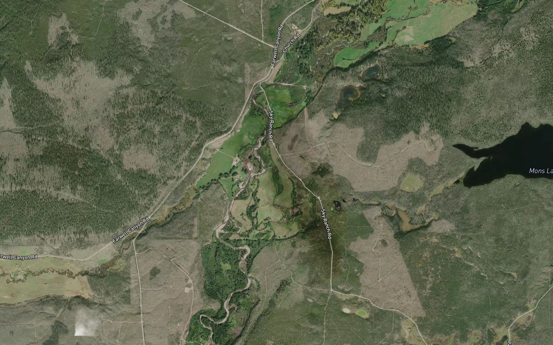 Satellite map of the Bambrick Creek