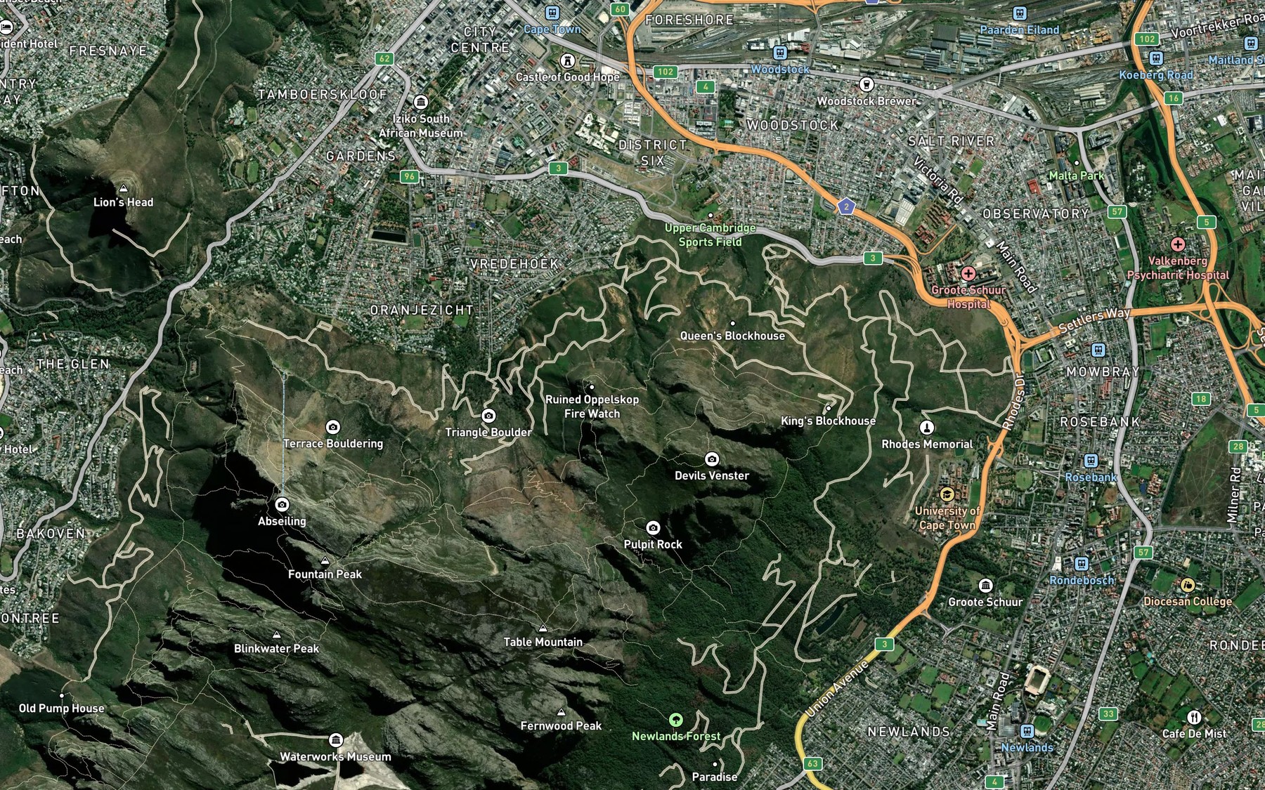 Satellite map of the Silverstream Kloof