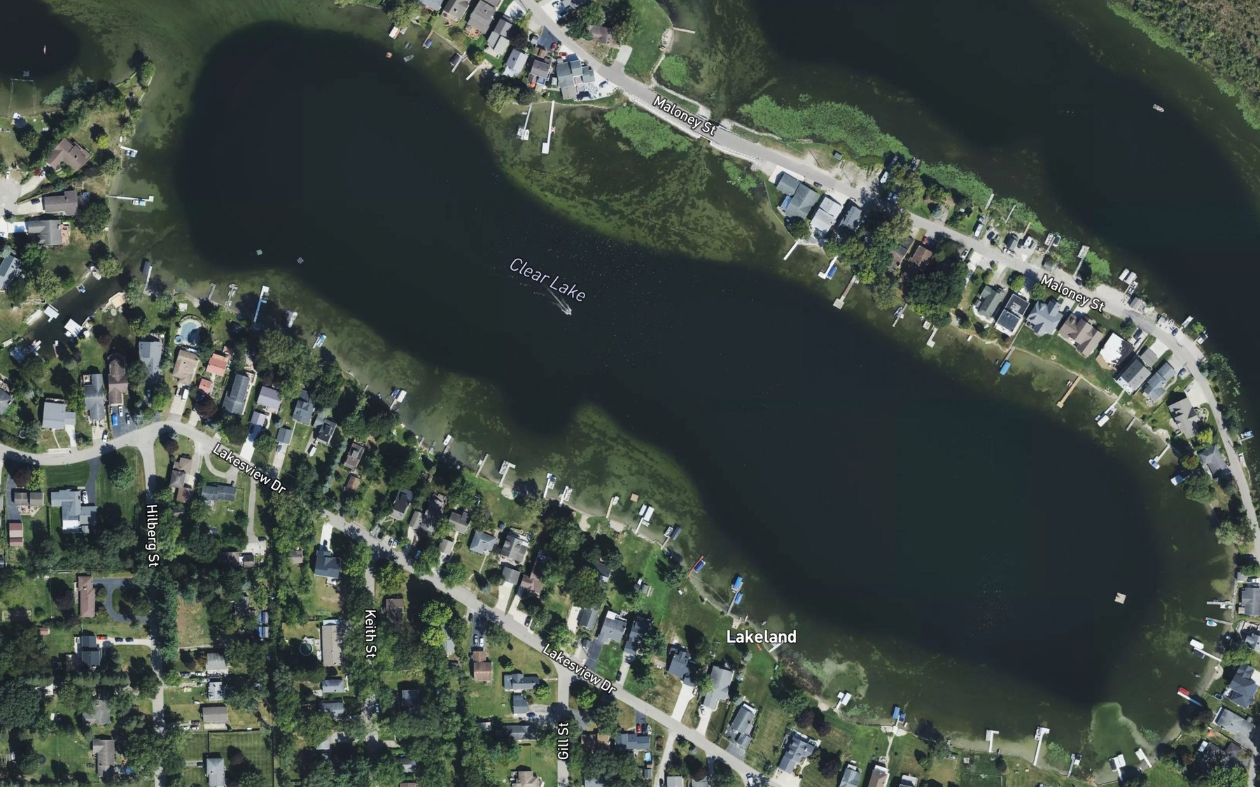 Satellite map of the Clear Lake