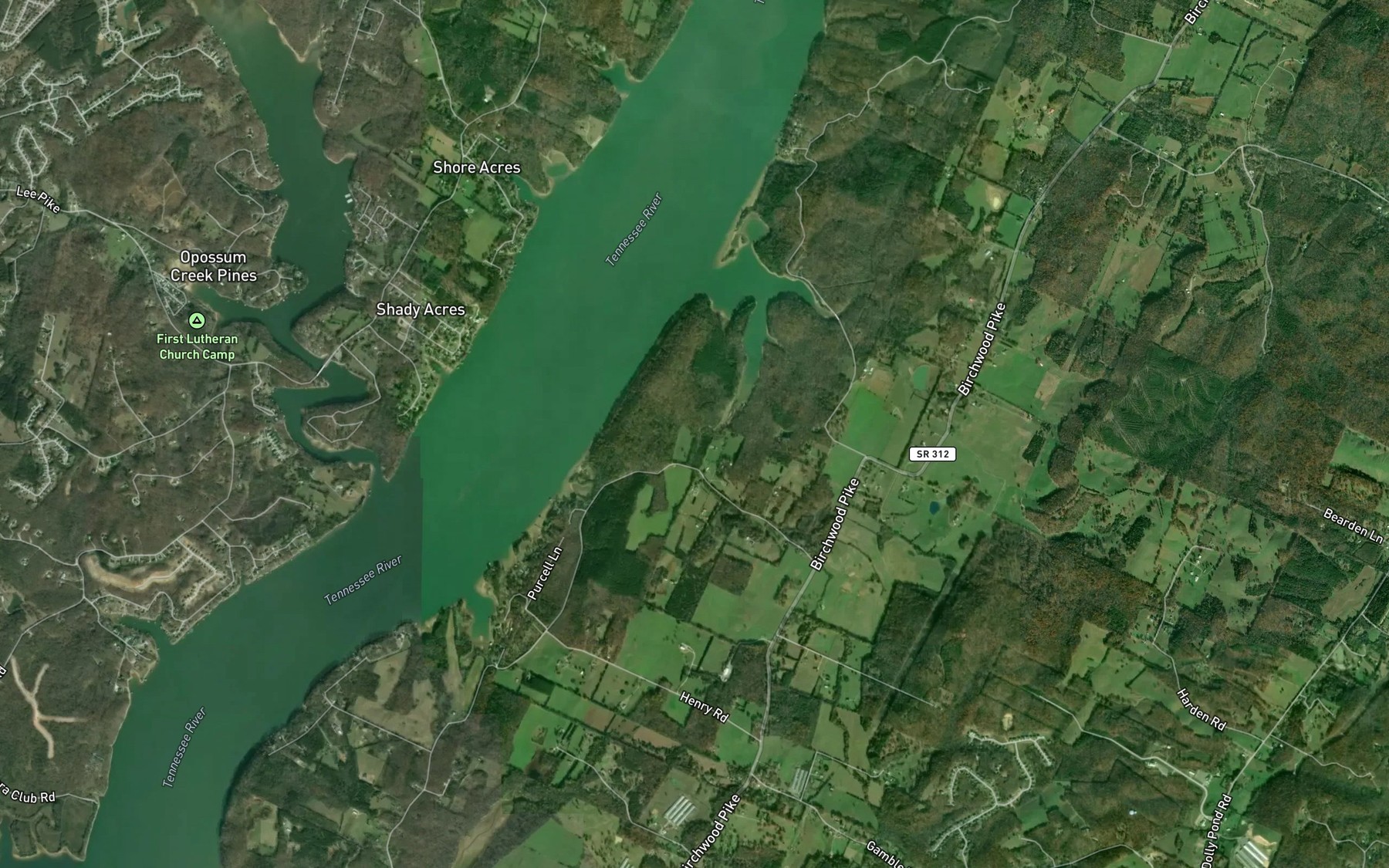 Satellite map of the Thatch Branch