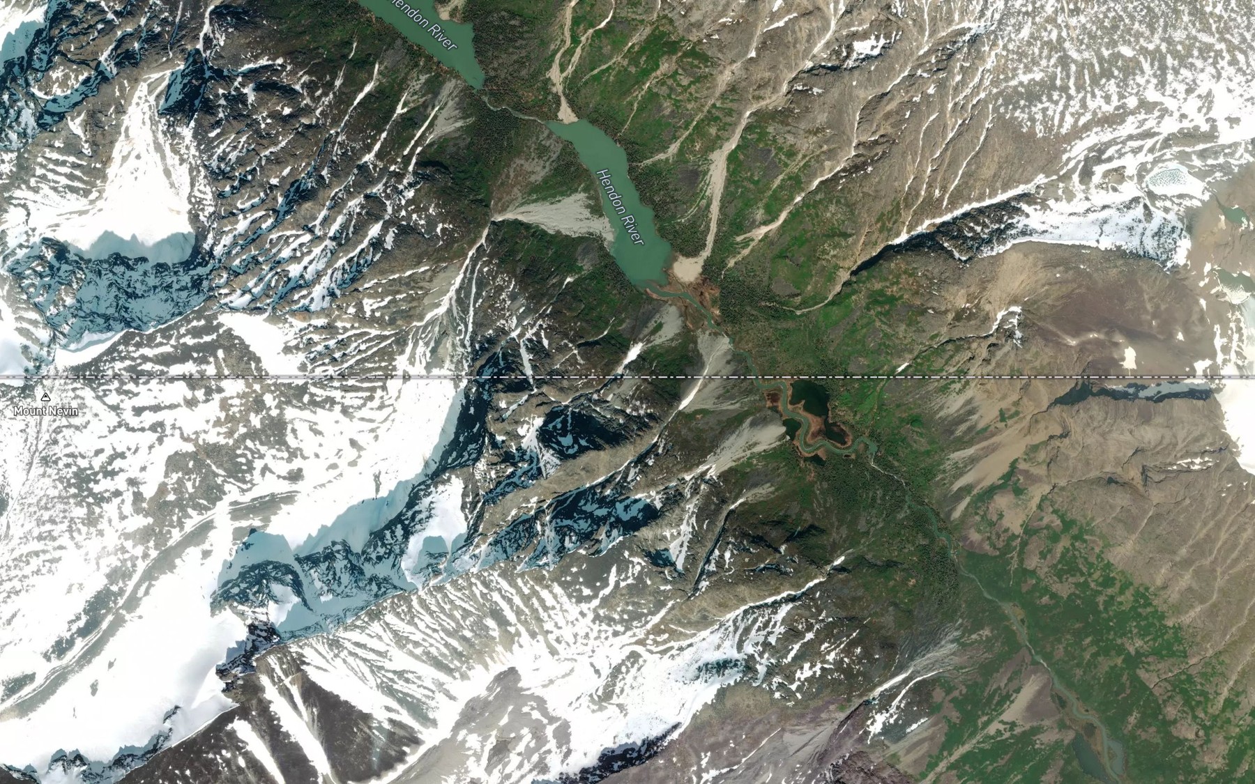 Satellite map of the Hendon River