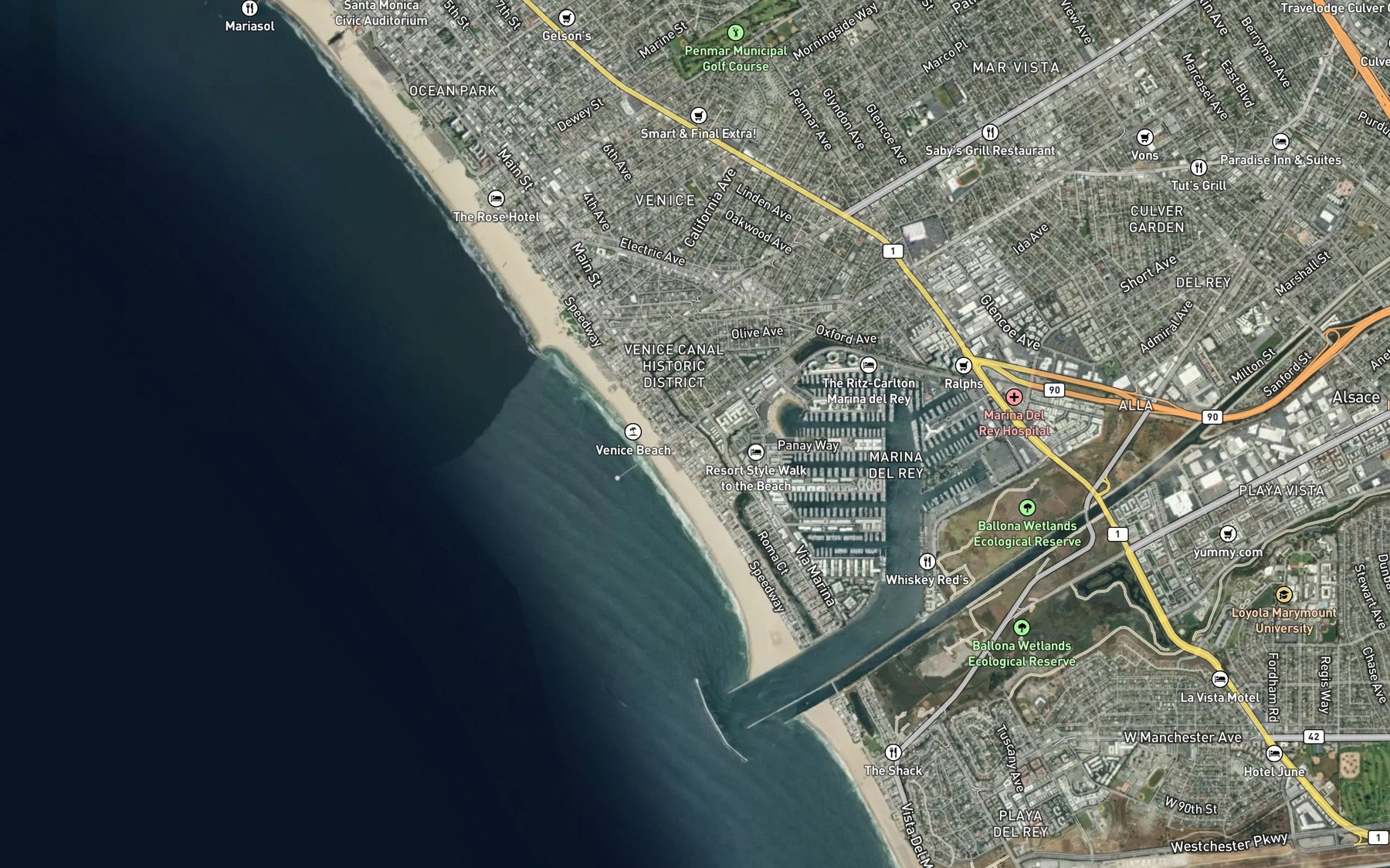 Satellite map of the Grand Canal