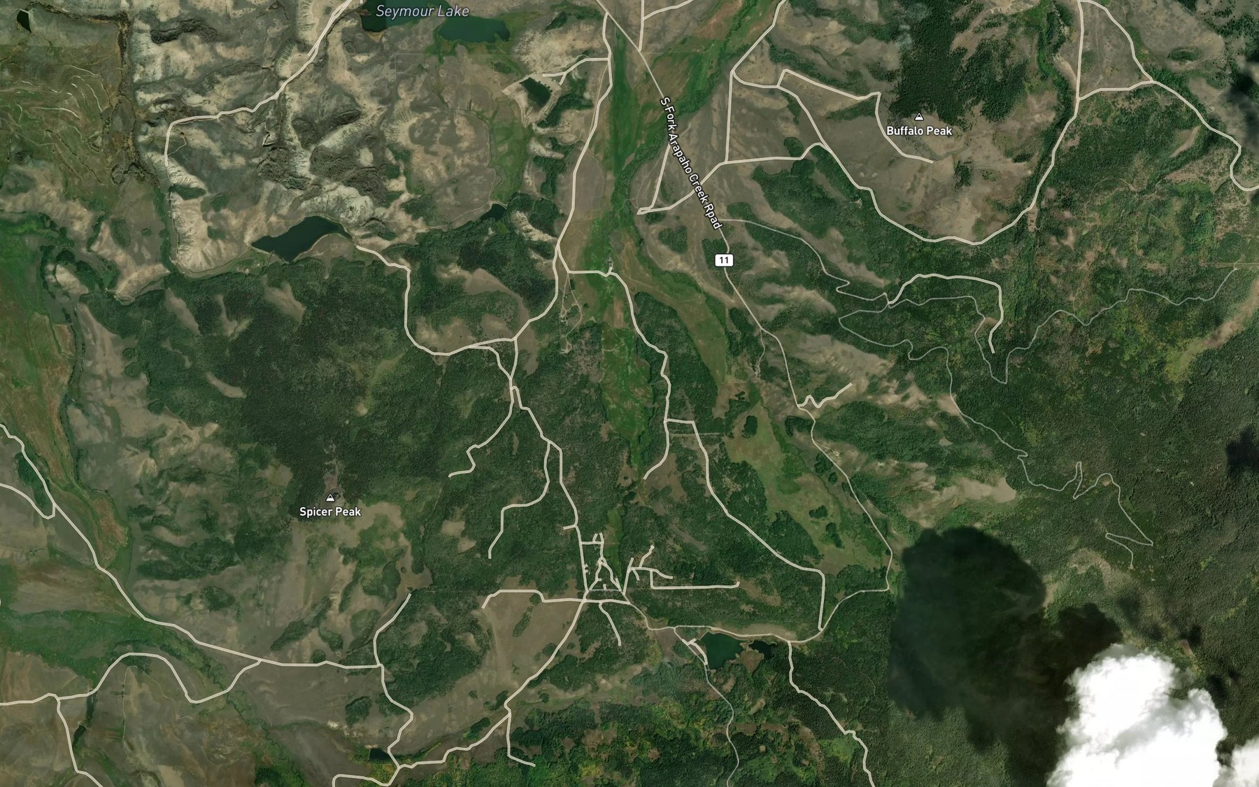 Satellite map of the Slack-Weiss Ditch